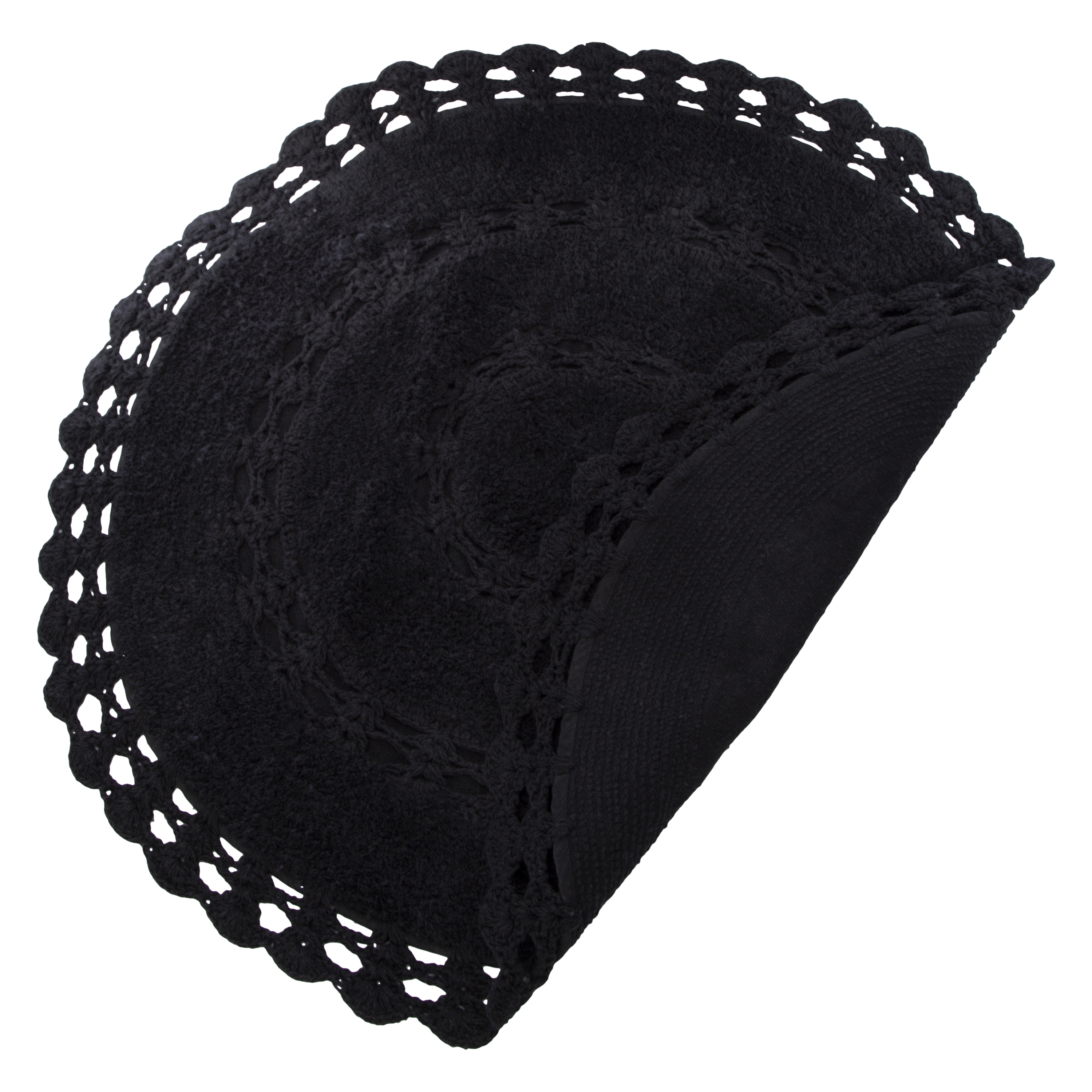 Cotton Crochet Round Rug 32in