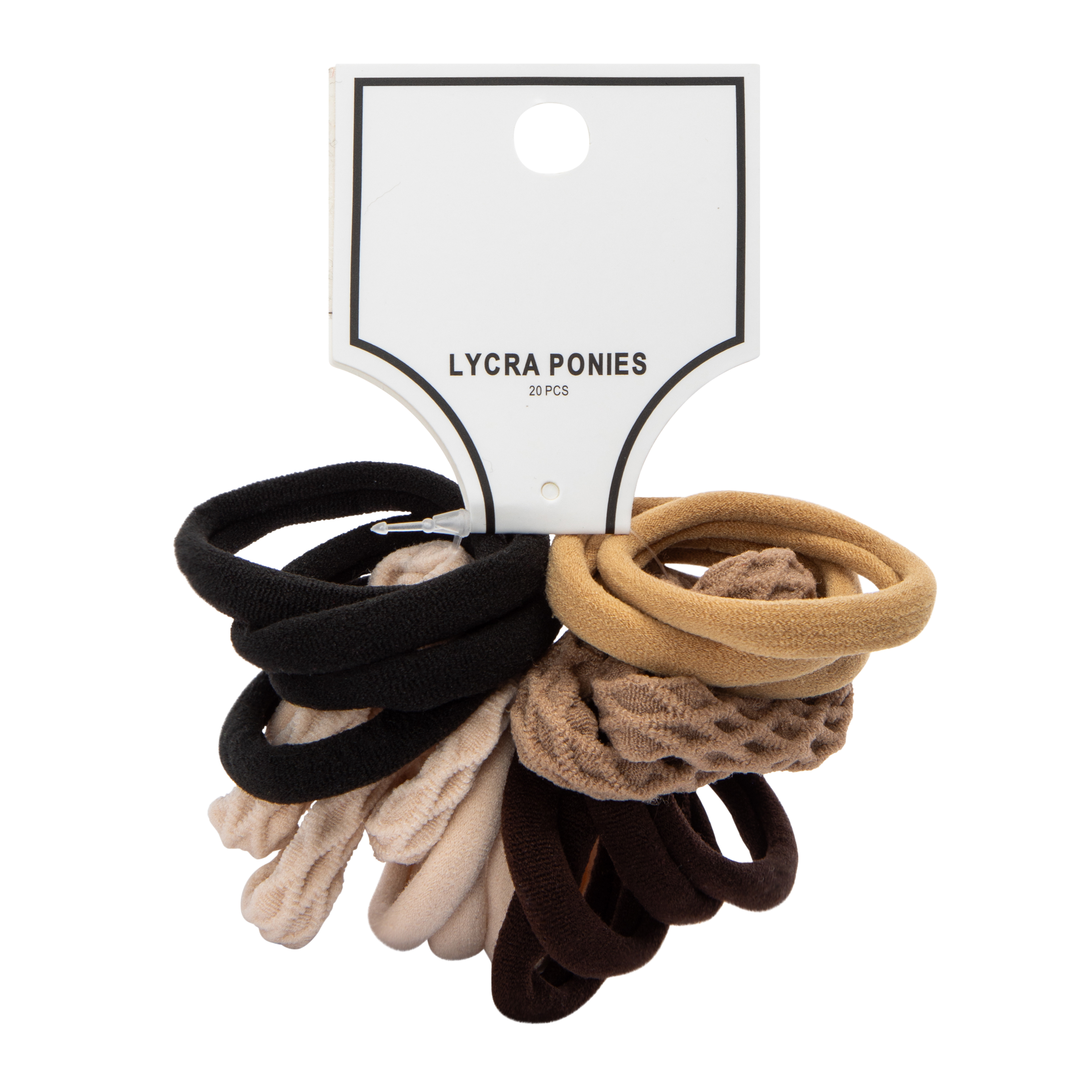 Assorted Lycra Hair Ties 20-Count