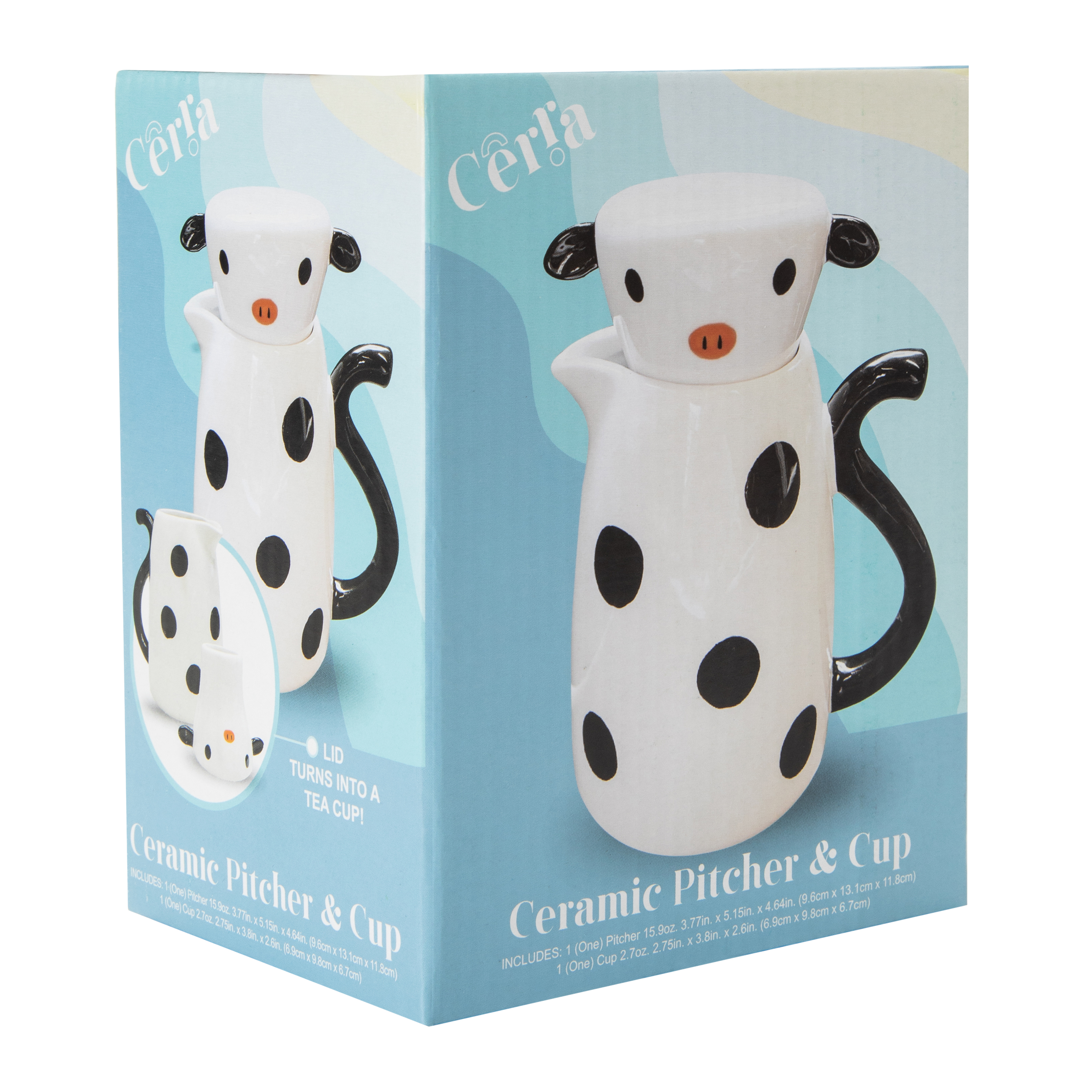 Animal Shaped Ceramic Pitcher & Cup 15.9oz