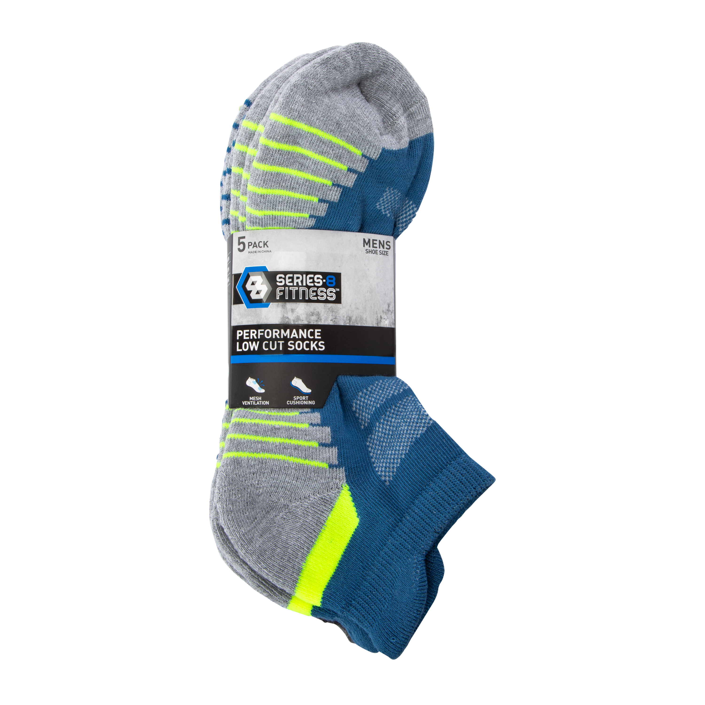 Series-8 Fitness™ Mens Performance Low-Cut Socks 5-Pack