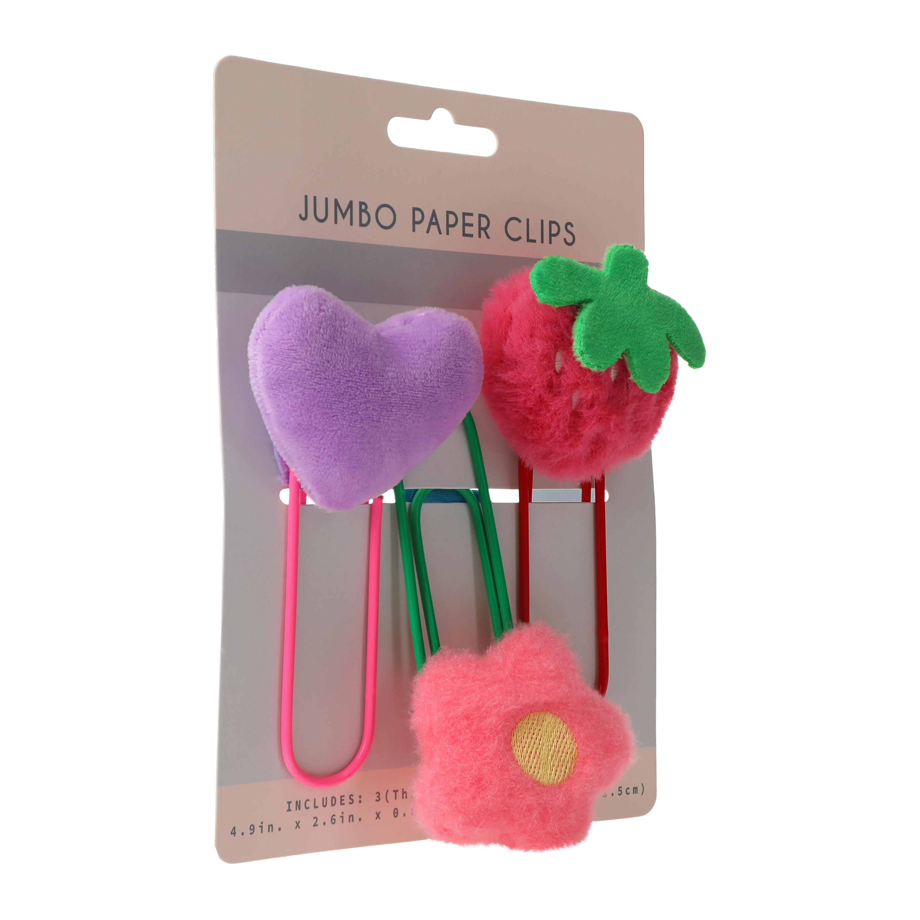 Jumbo Plush Paper Clips 3-Count Set