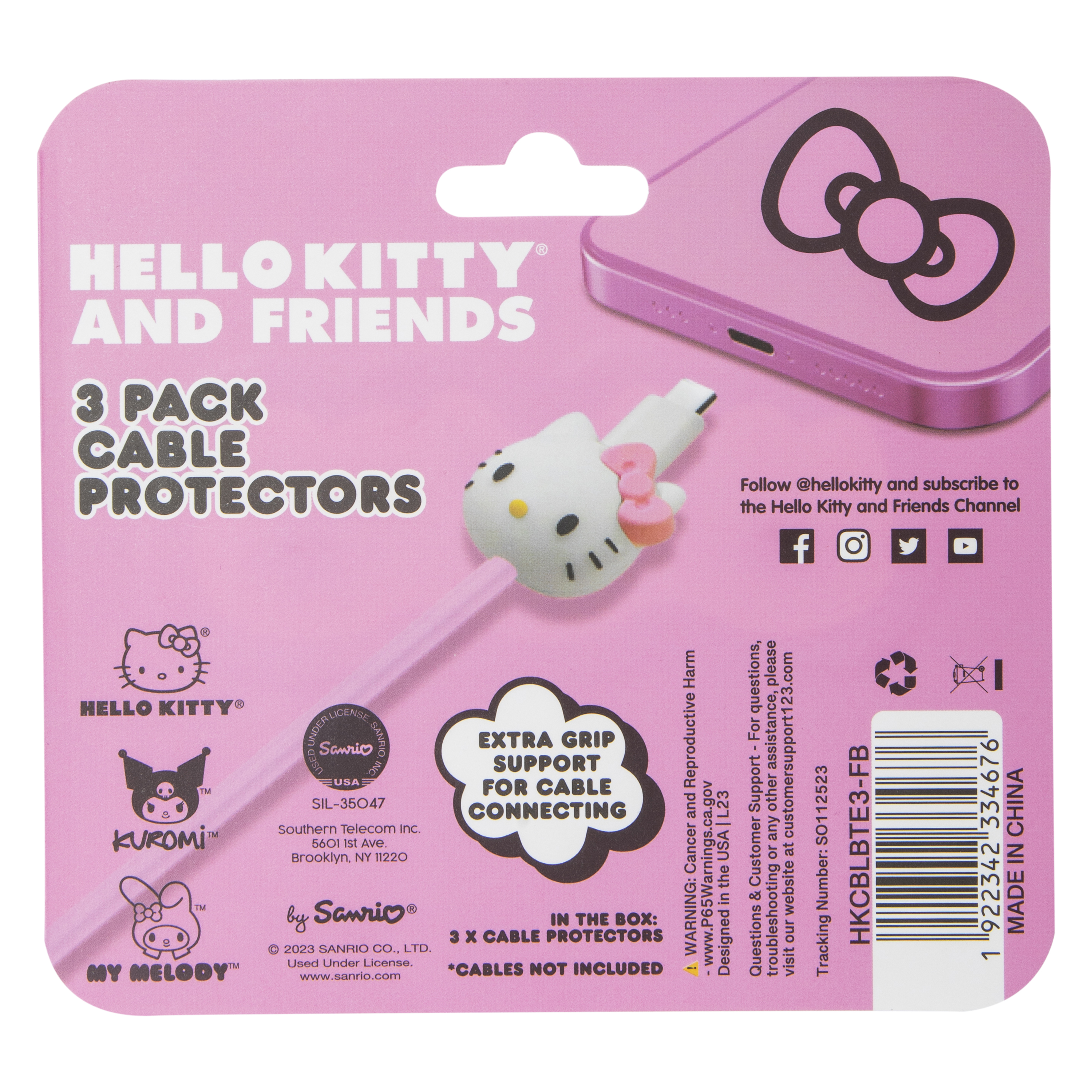 Hello Kitty And Friends® Cable Protectors  3-Count