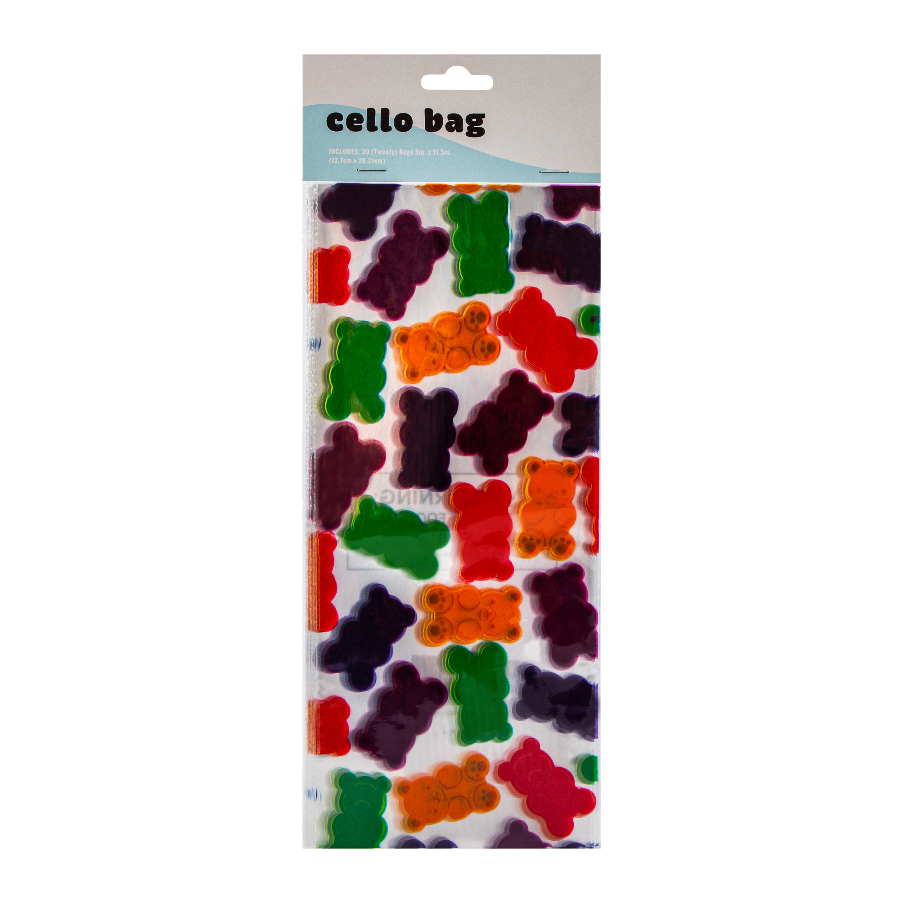Gummy Bear Party Favor Cello Bags 20-Count