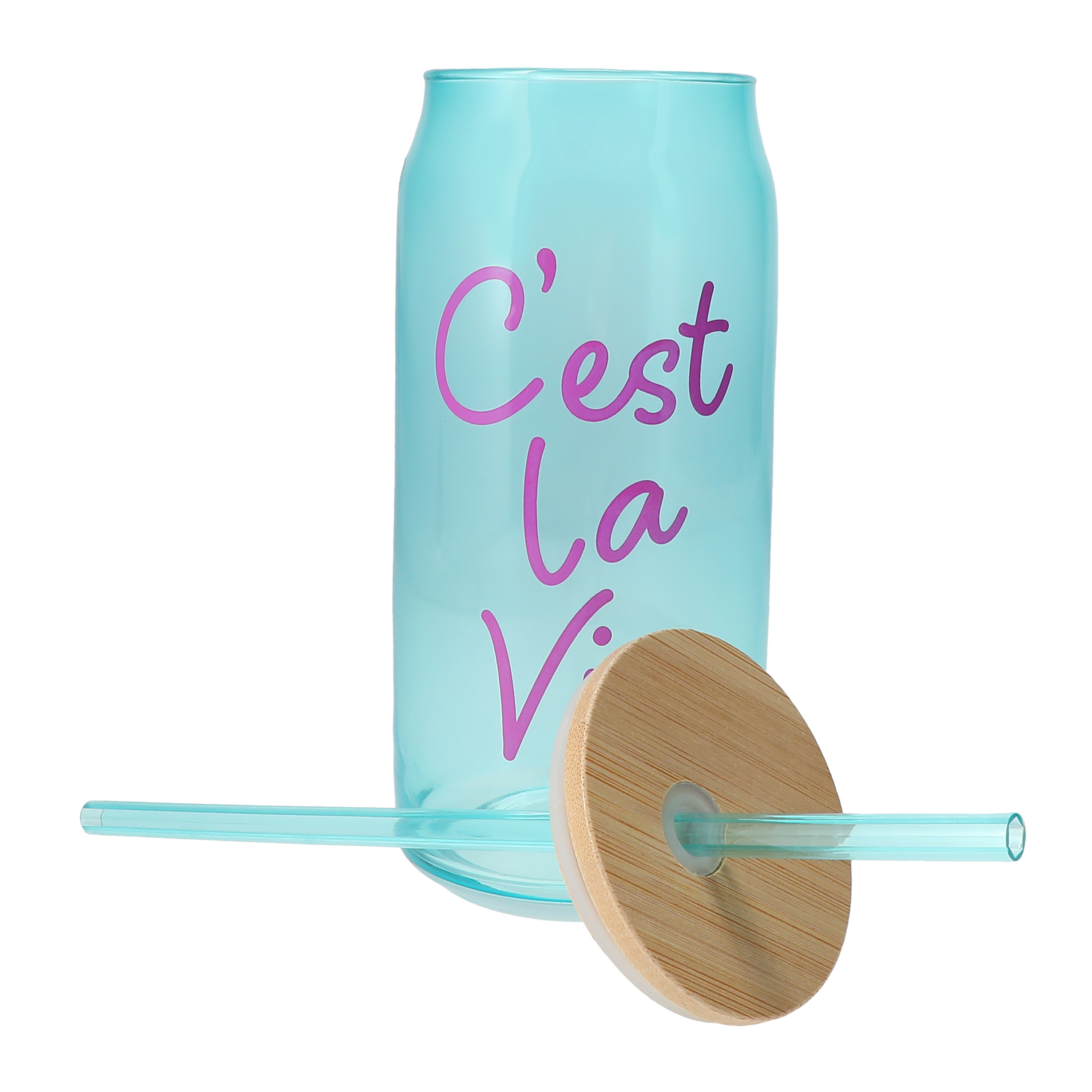 Summer Glass Tumbler With Lid 20oz