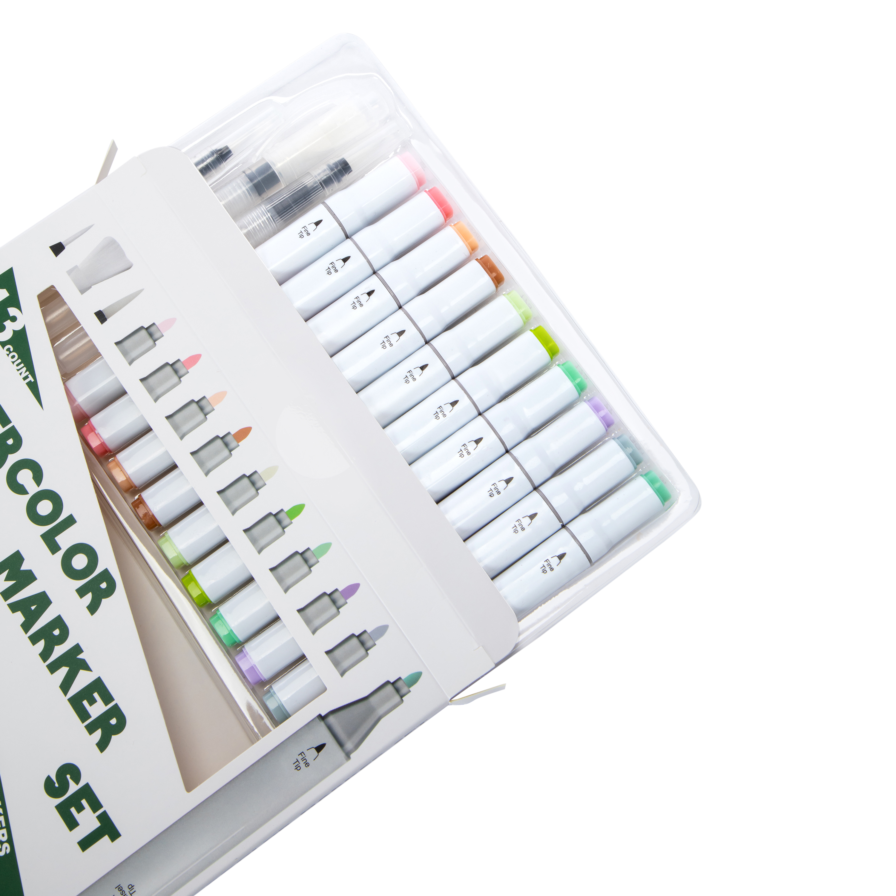 Dual-Tip Watercolor Marker Drawing Set 13-Count