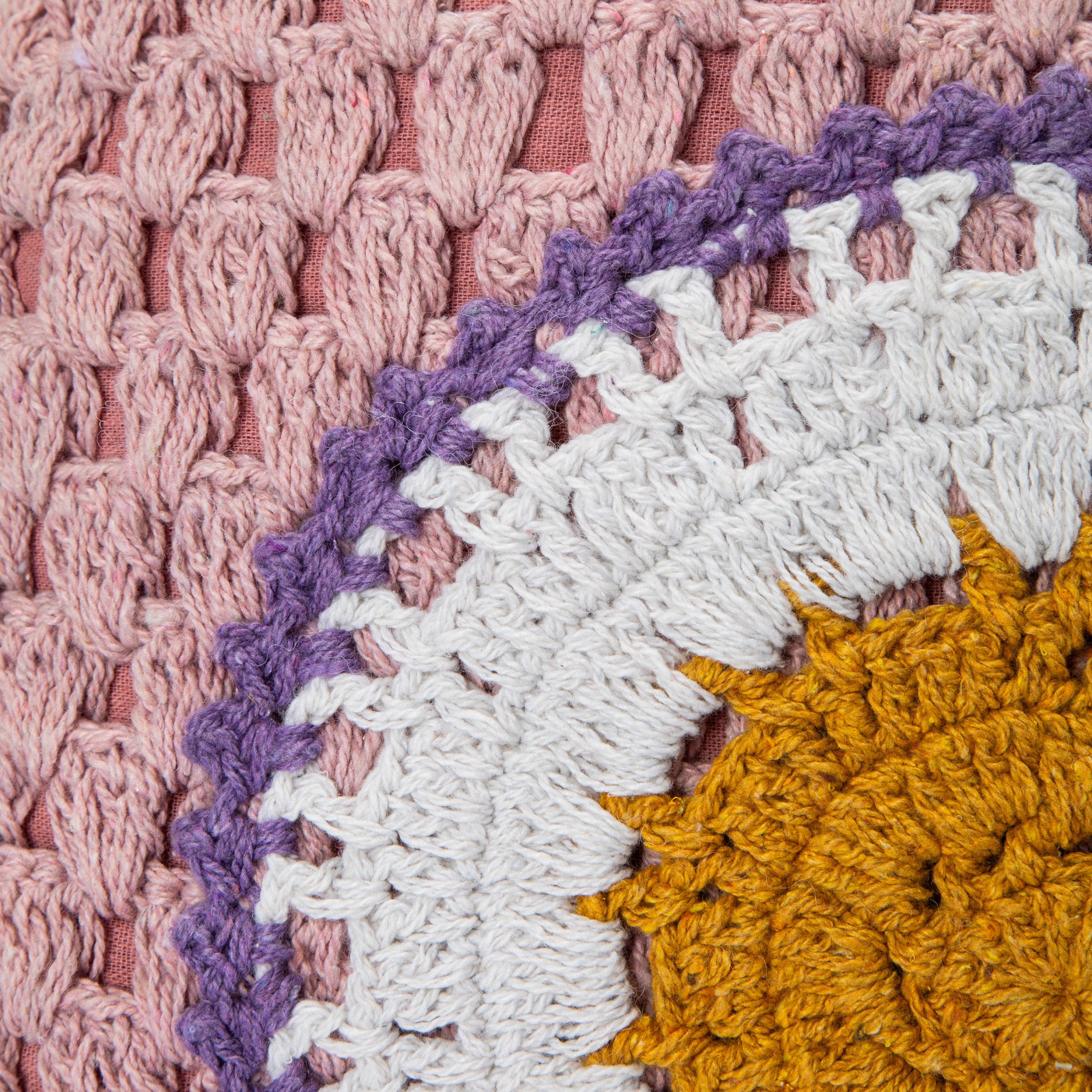 Square Crochet Throw Pillow 15in x