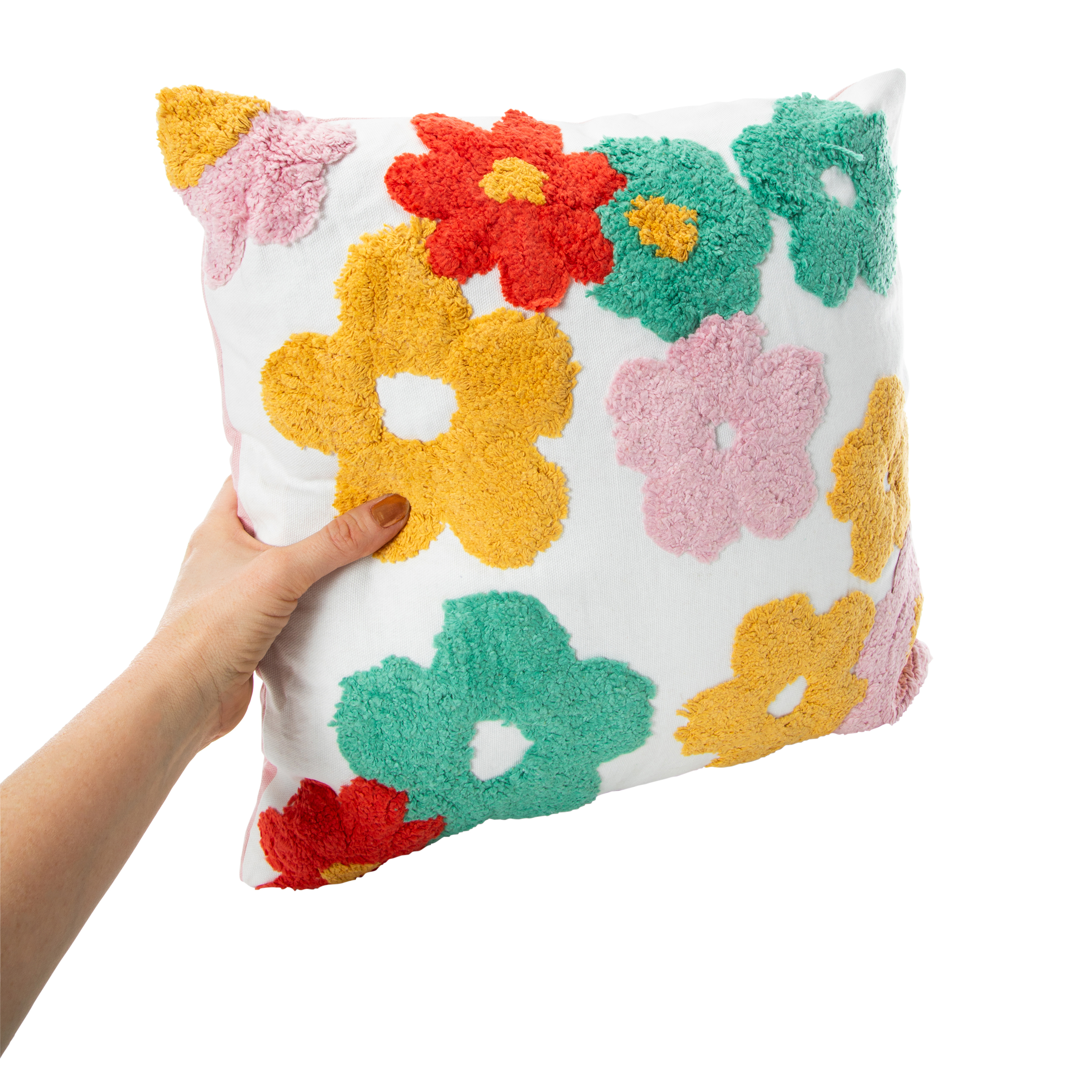 Flower Throw Pillow 16in