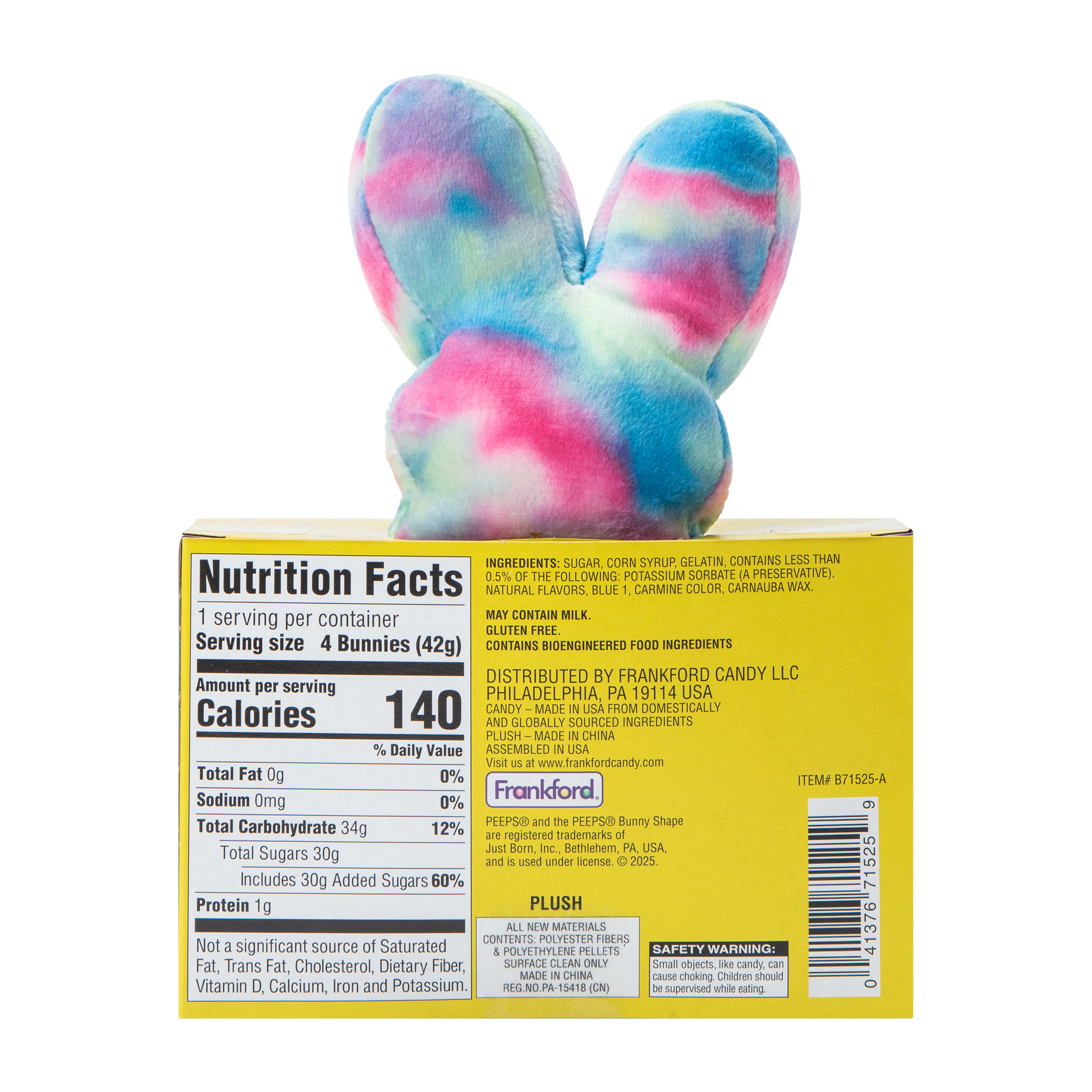 Peeps® Tie Dye Plush & Marshmallow Candy Gift Set