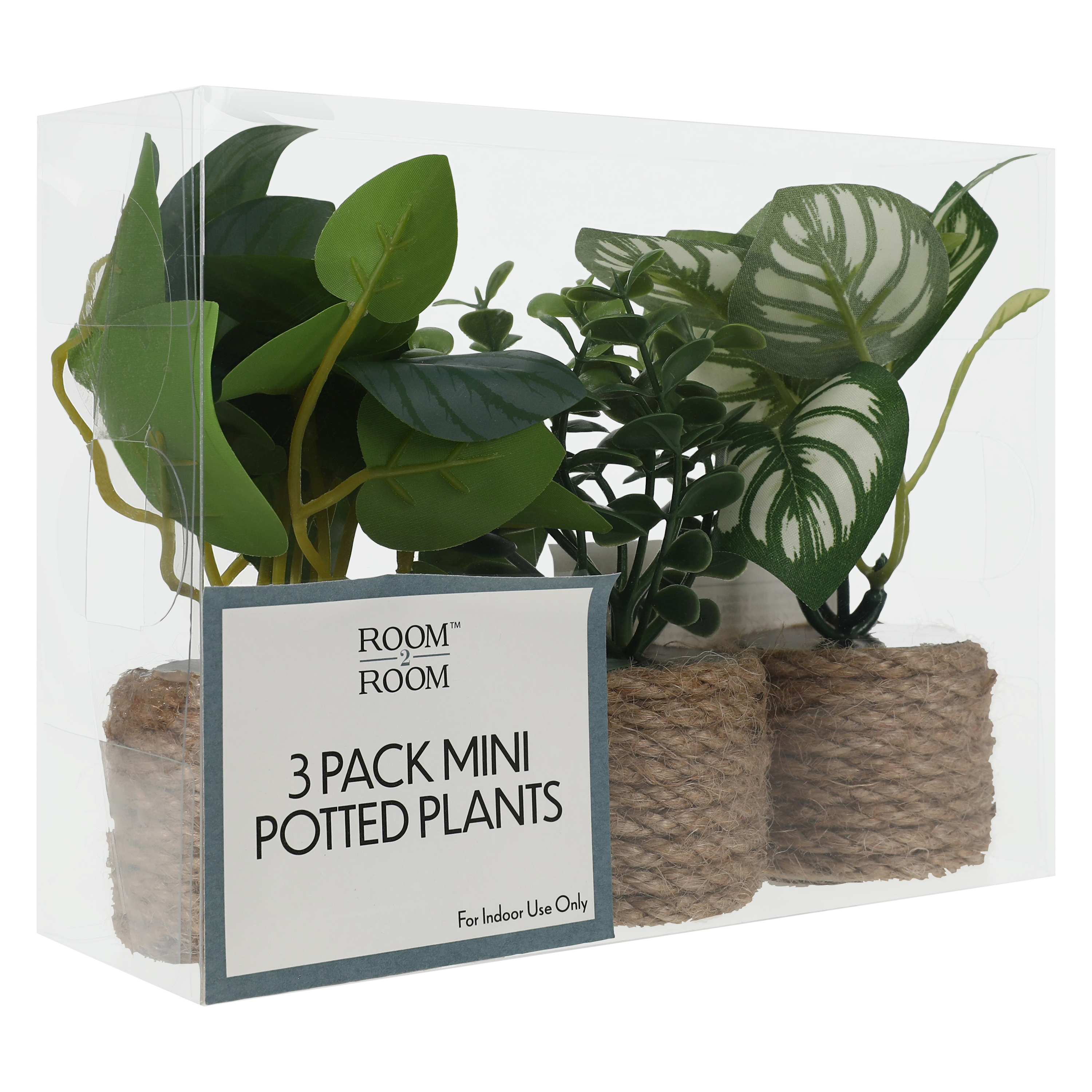 Mini Potted Faux Plants 3-Count