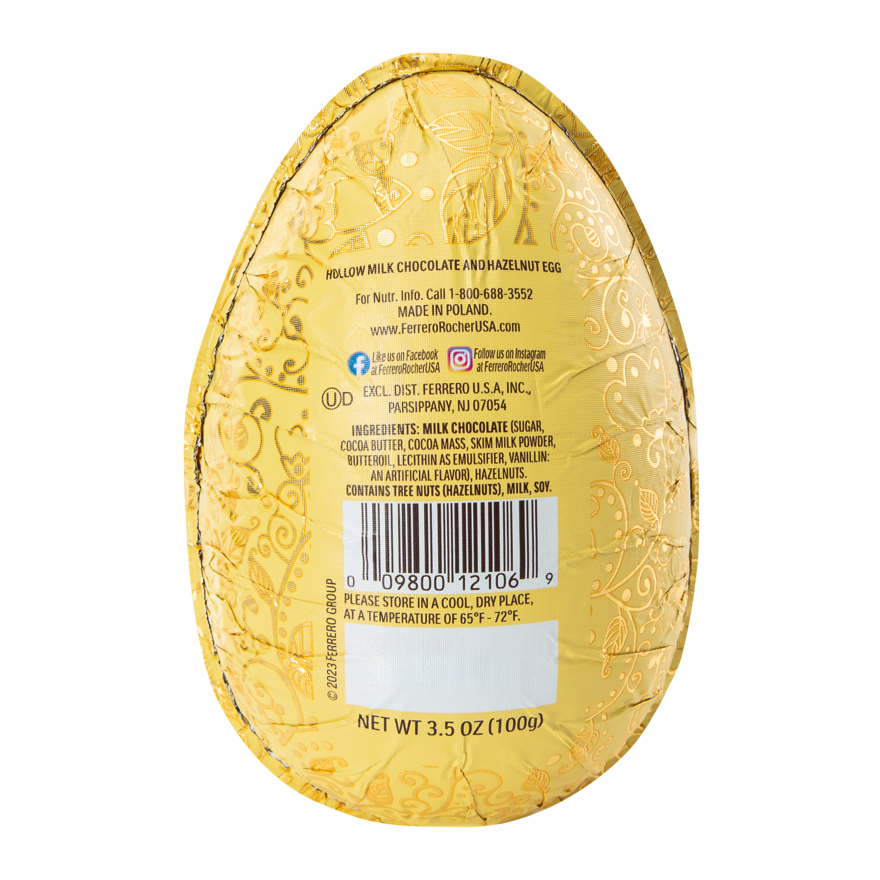 Ferrero Rocher® Milk Chocolate & Hazelnut Easter Egg 3.5oz