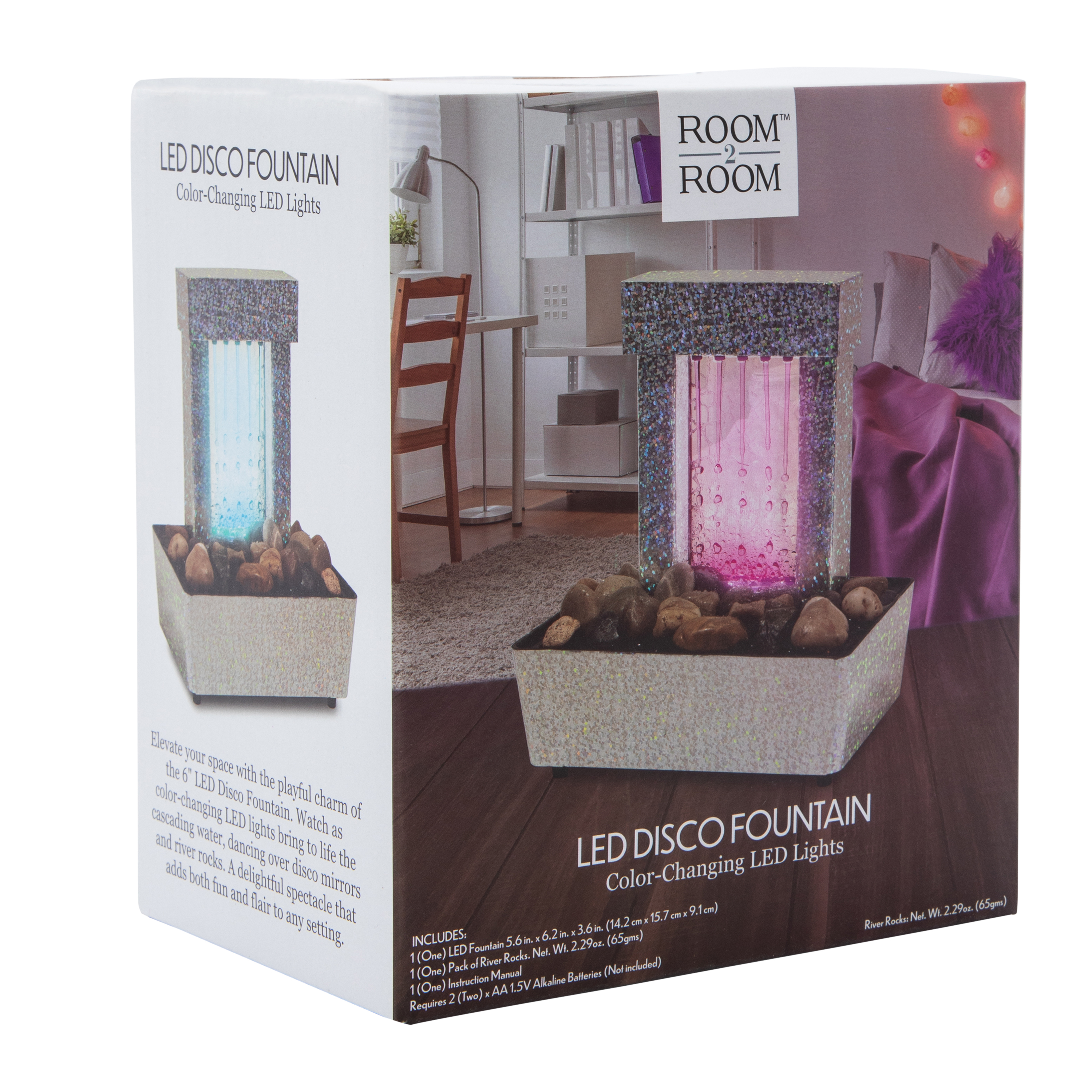 LED Disco Indoor Water Fountain 5.6in x 6.2in