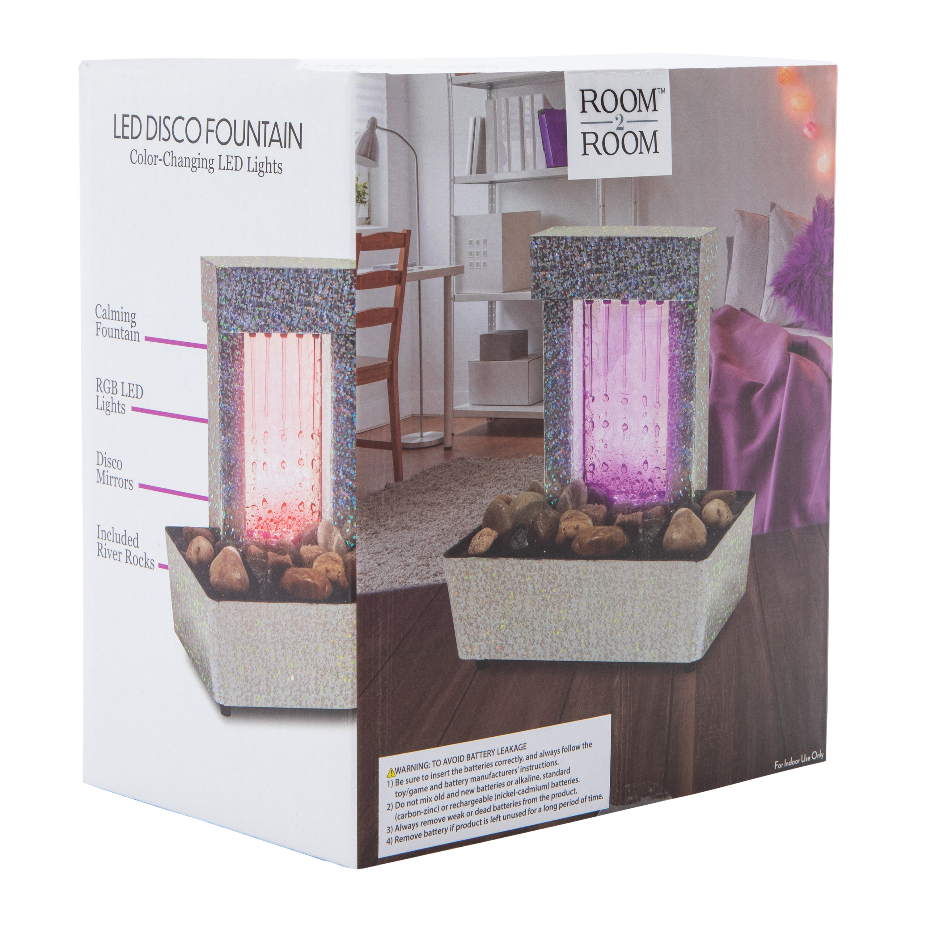 LED Disco Indoor Water Fountain 5.6in x 6.2in