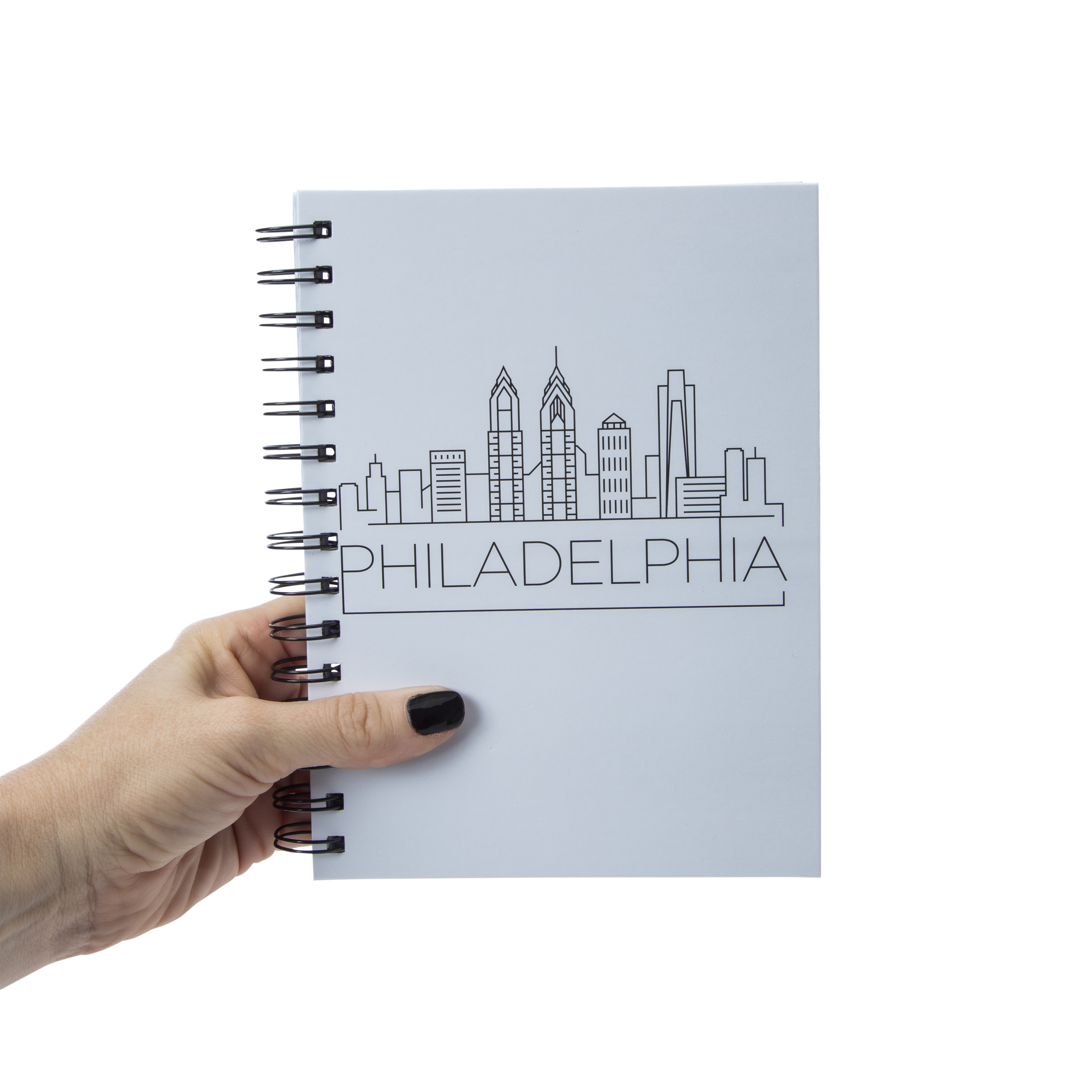 Philadelphia Skyline Line Drawing Spiral Notebook
