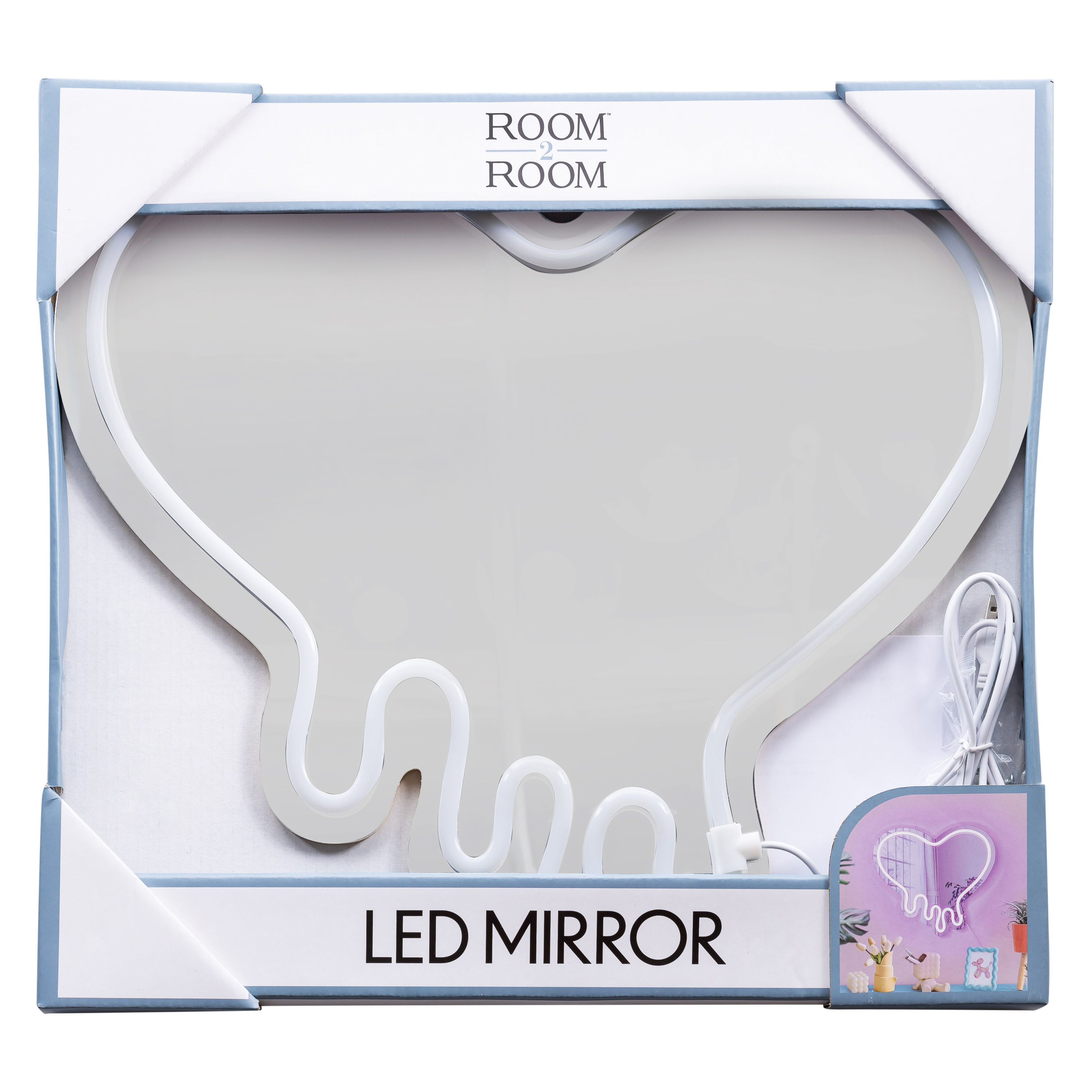 Drippy Heart LED Mirror 15.7in x 14in
