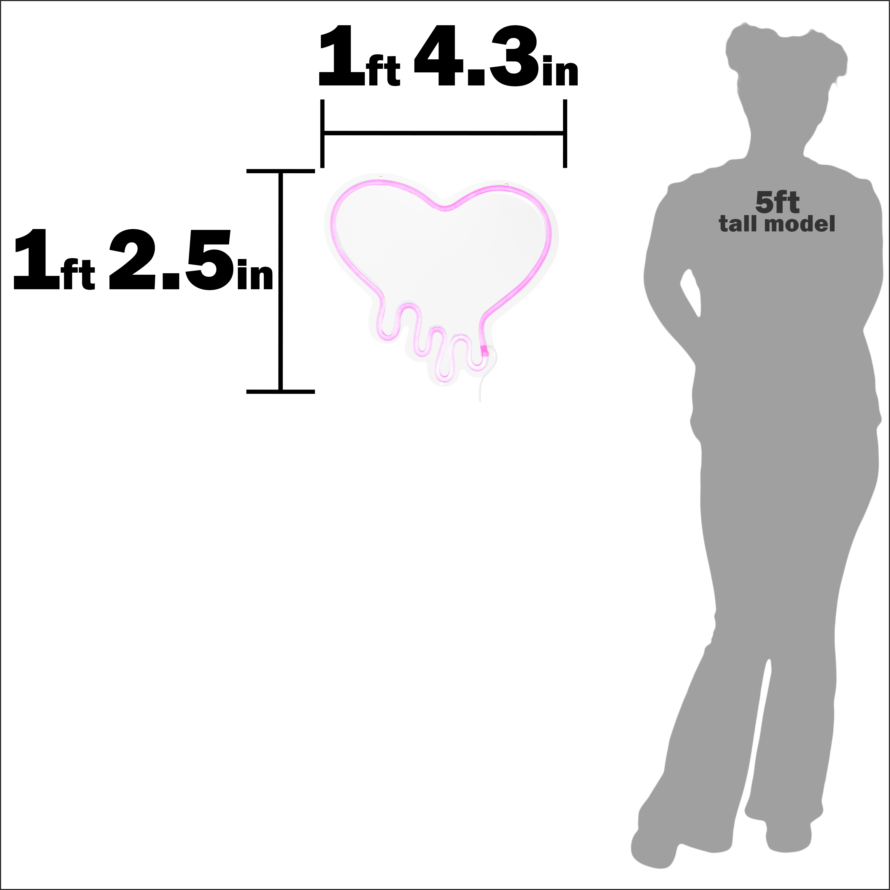 Drippy Heart LED Mirror 15.7in x 14in