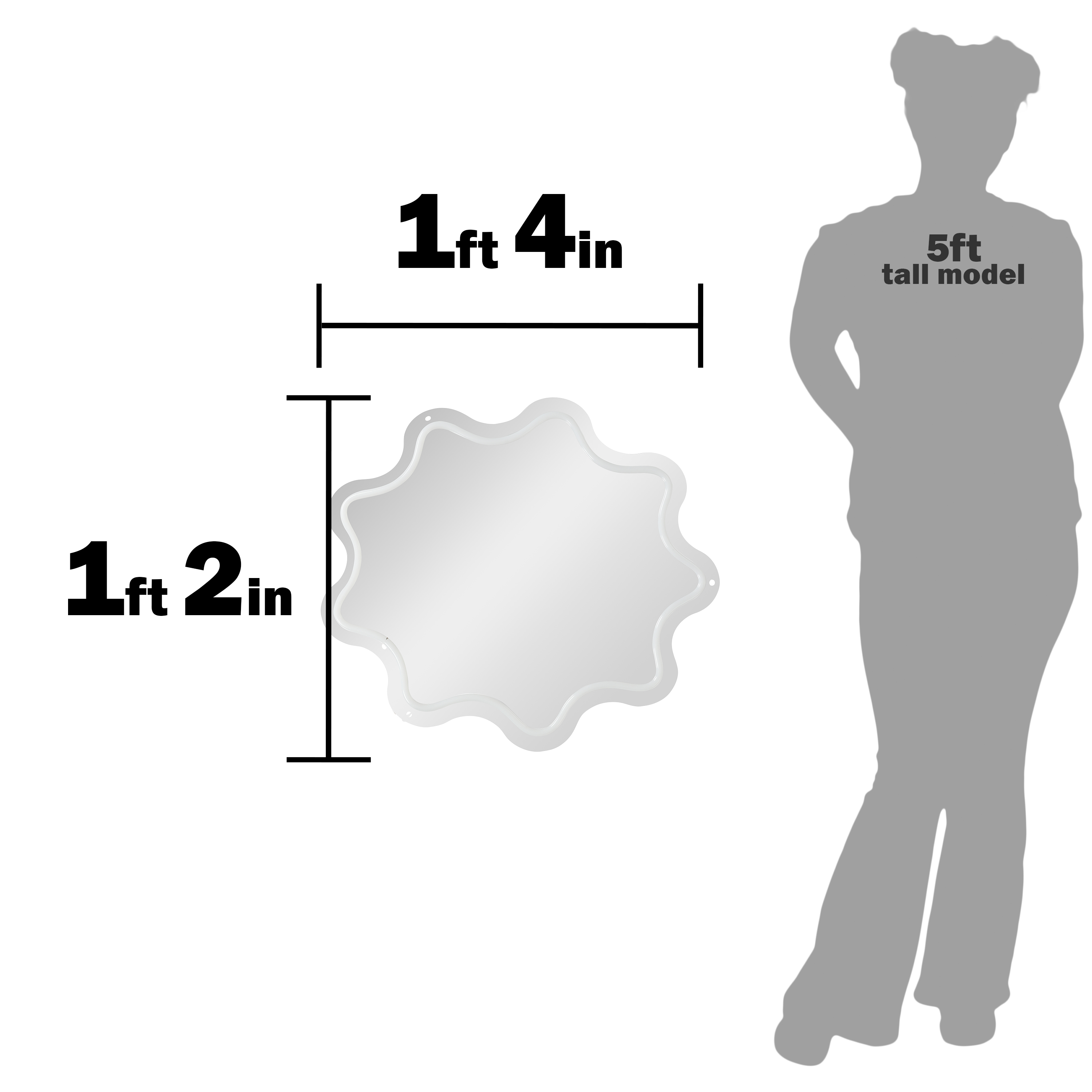 Squiggly Shaped LED Wall Mirror