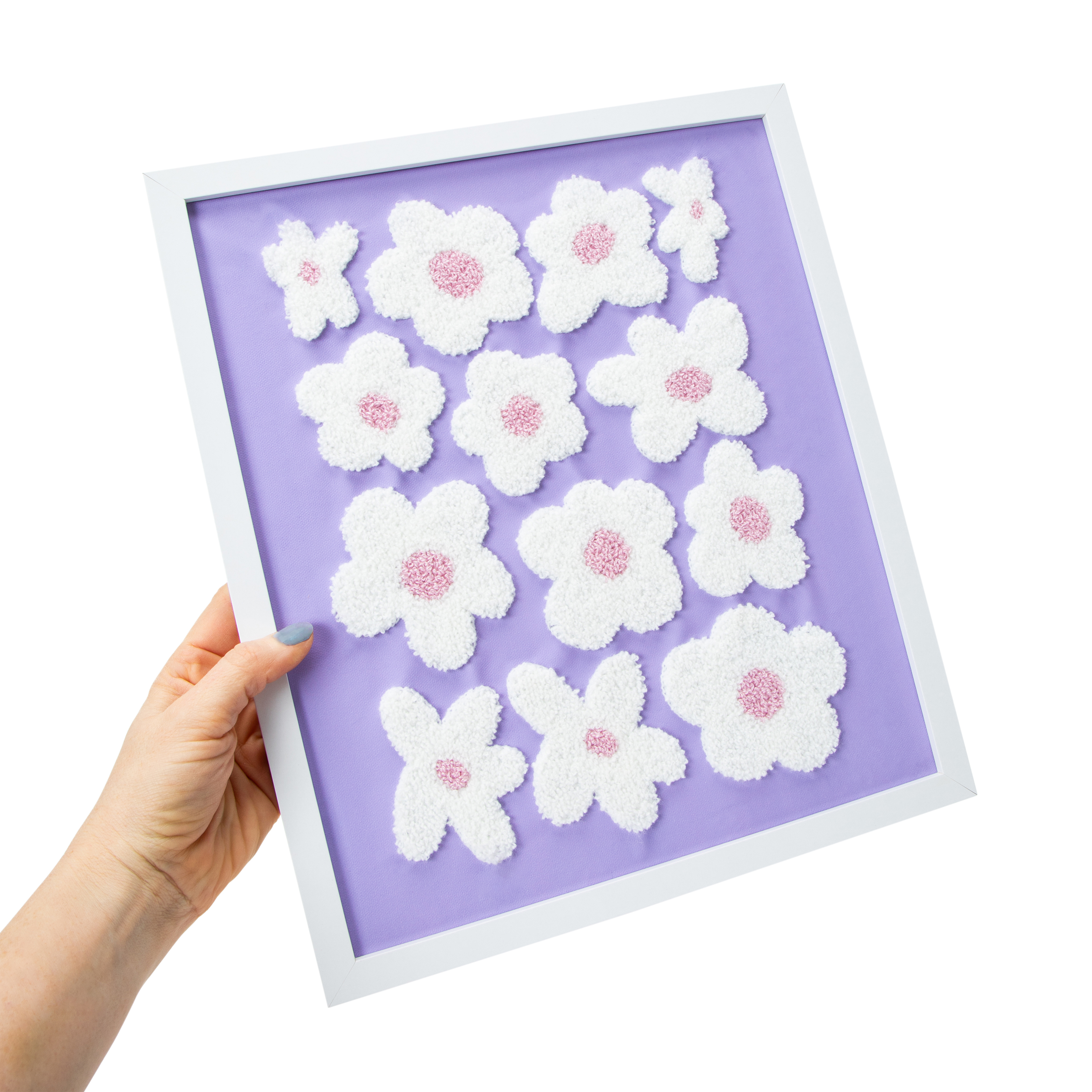 Framed Tufted Wall Art 12.2in x 14.33in