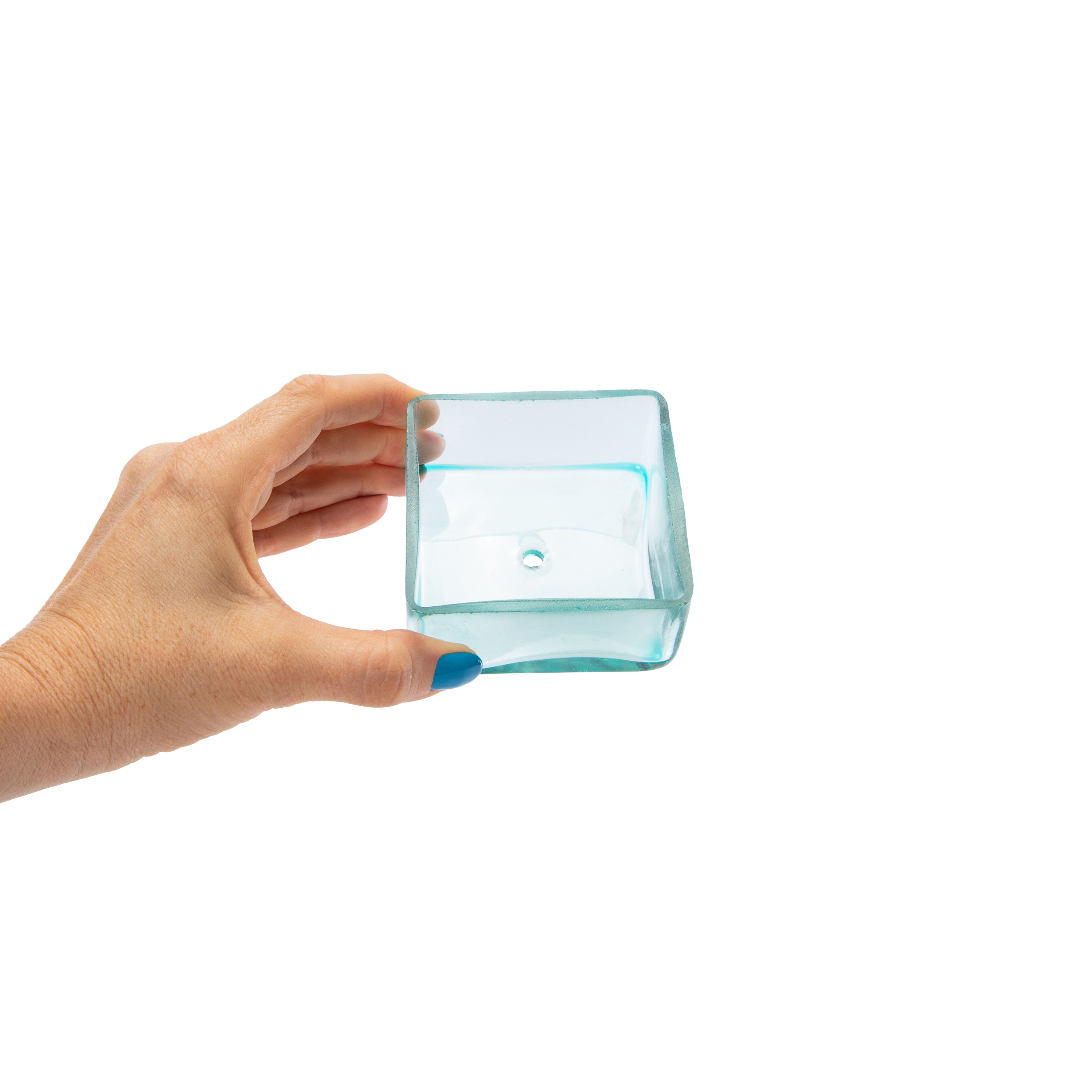 Square Glass Incense Holder 3.2in