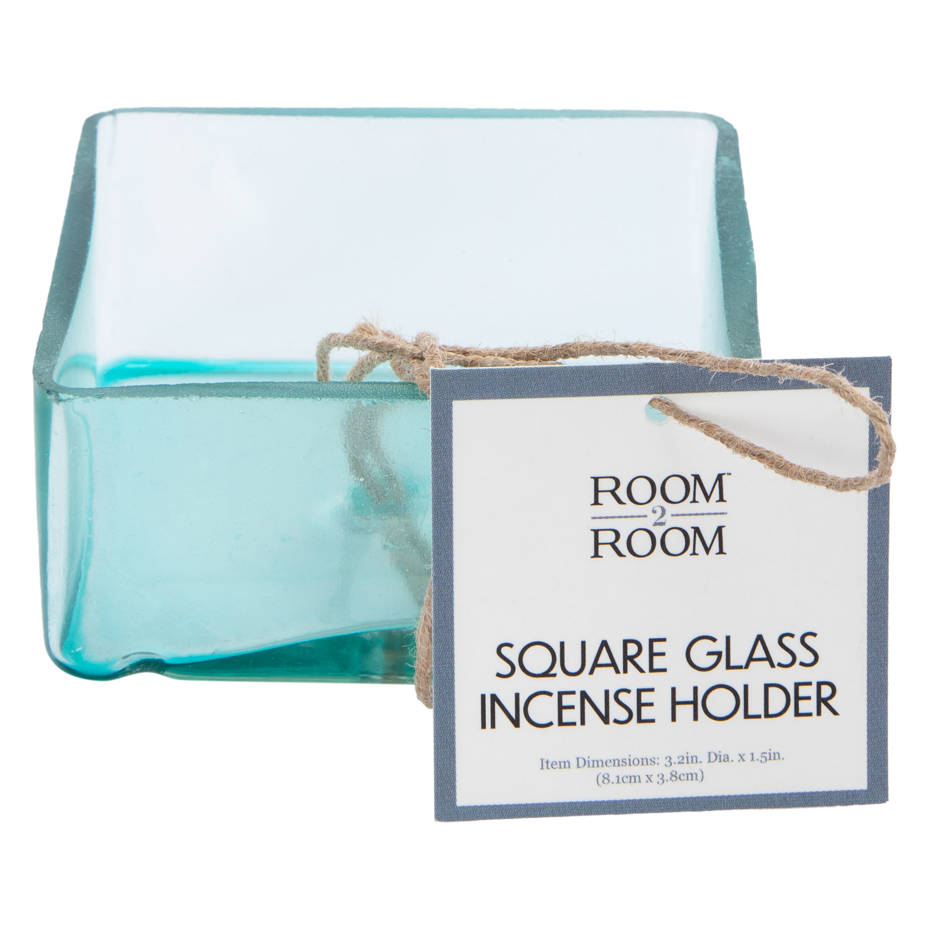 Square Glass Incense Holder 3.2in