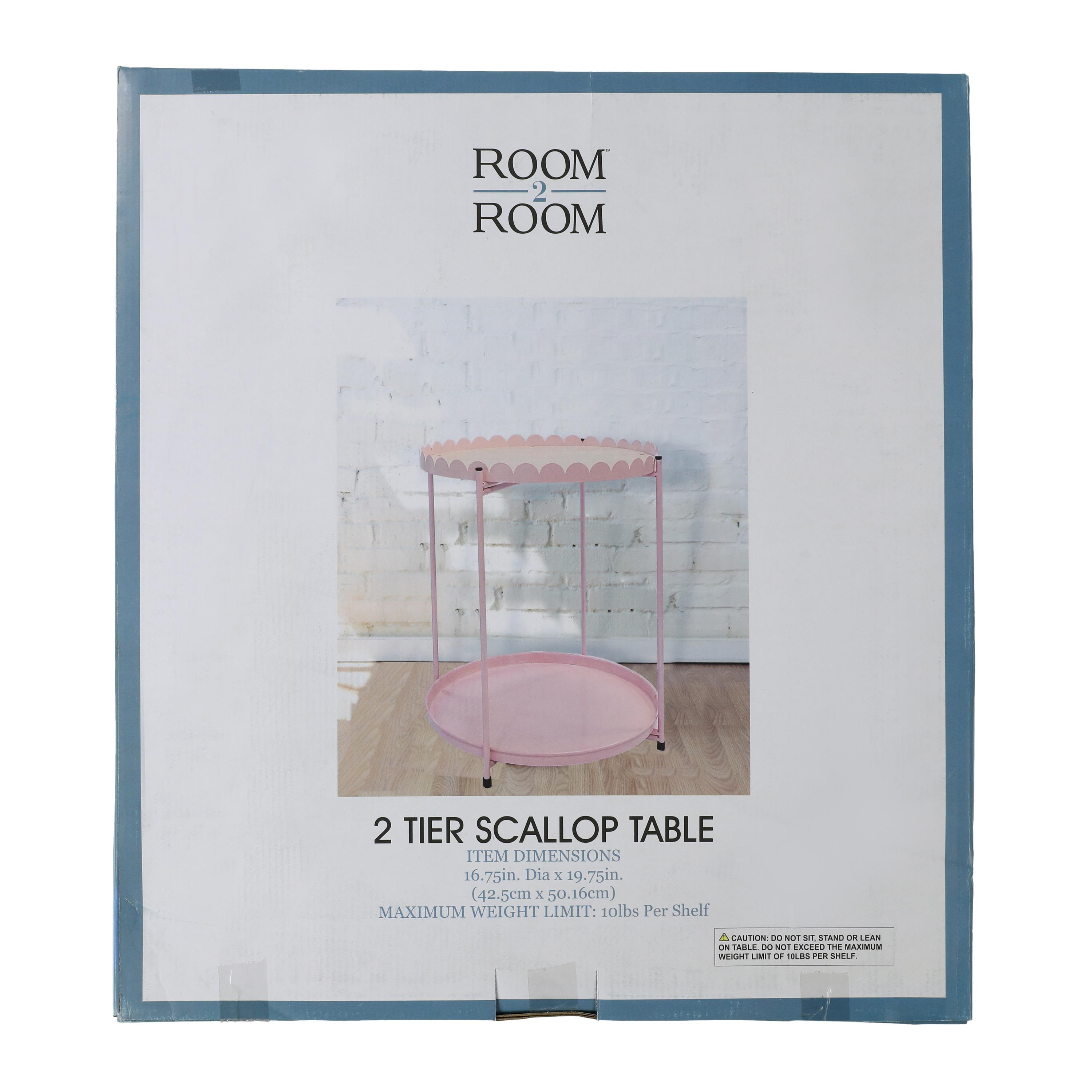 2-Tier Scallop Table 16.75in x 19.75in