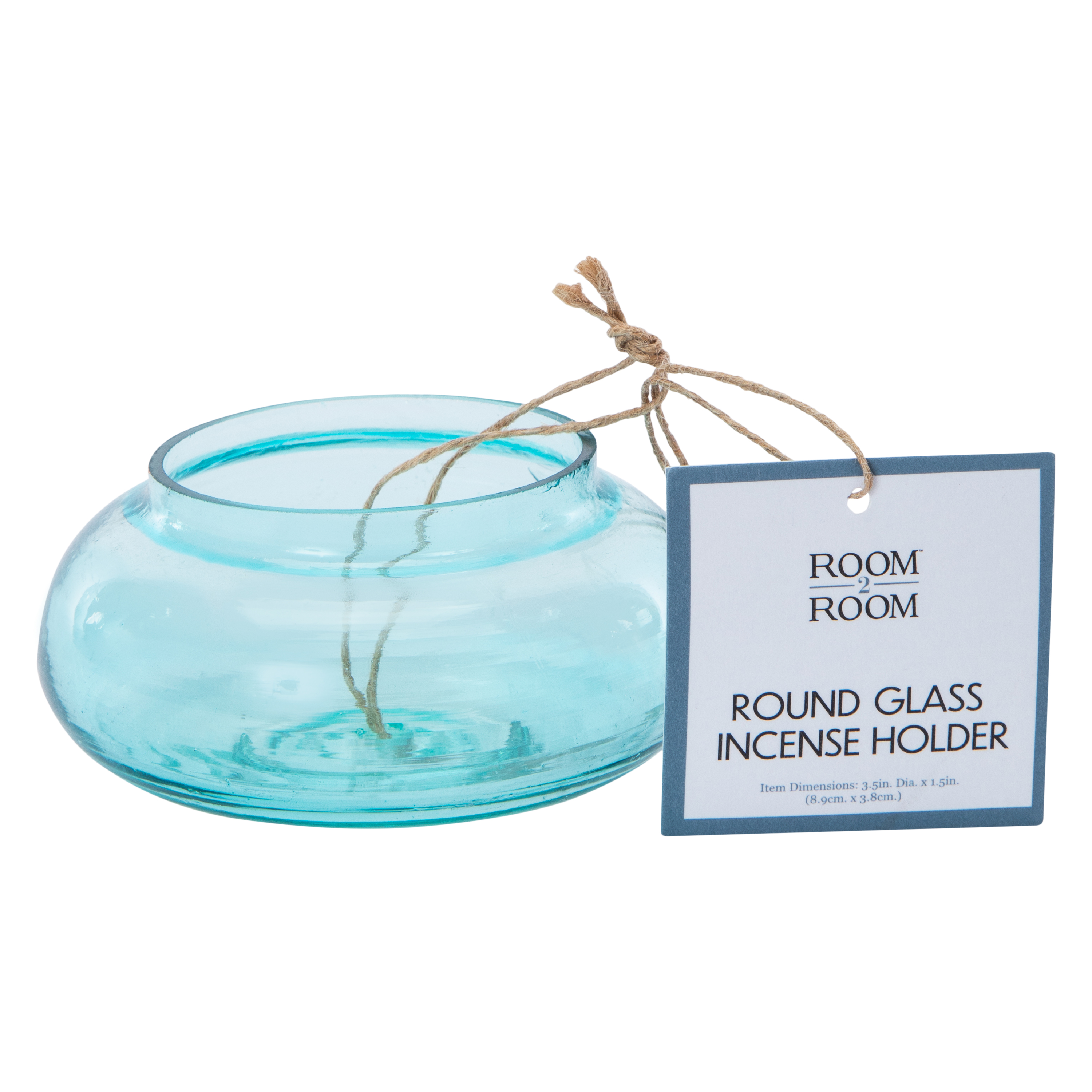 Round Glass Incense Holder 3.5in x 1.5in