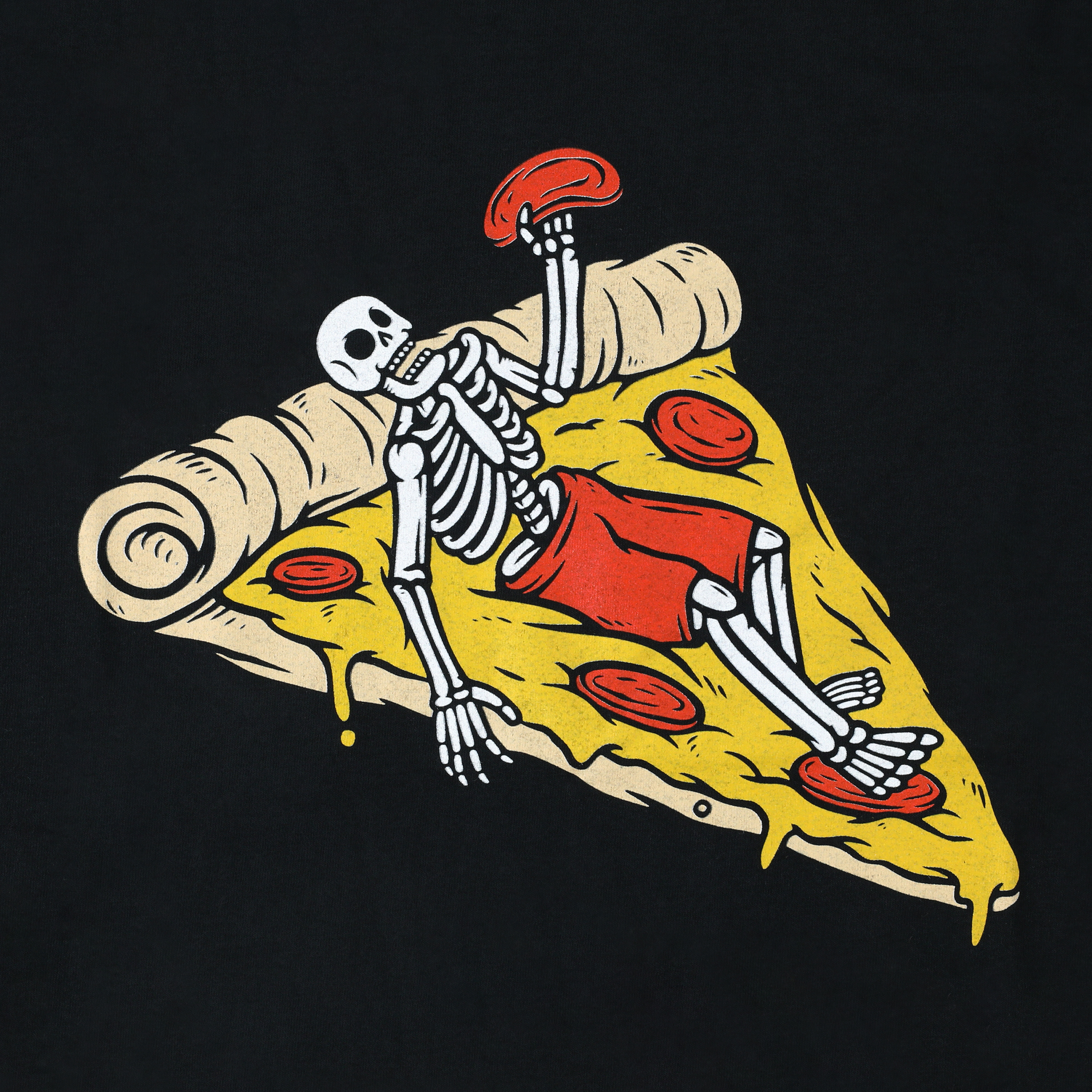 Skeleton Pizza Graphic Tee