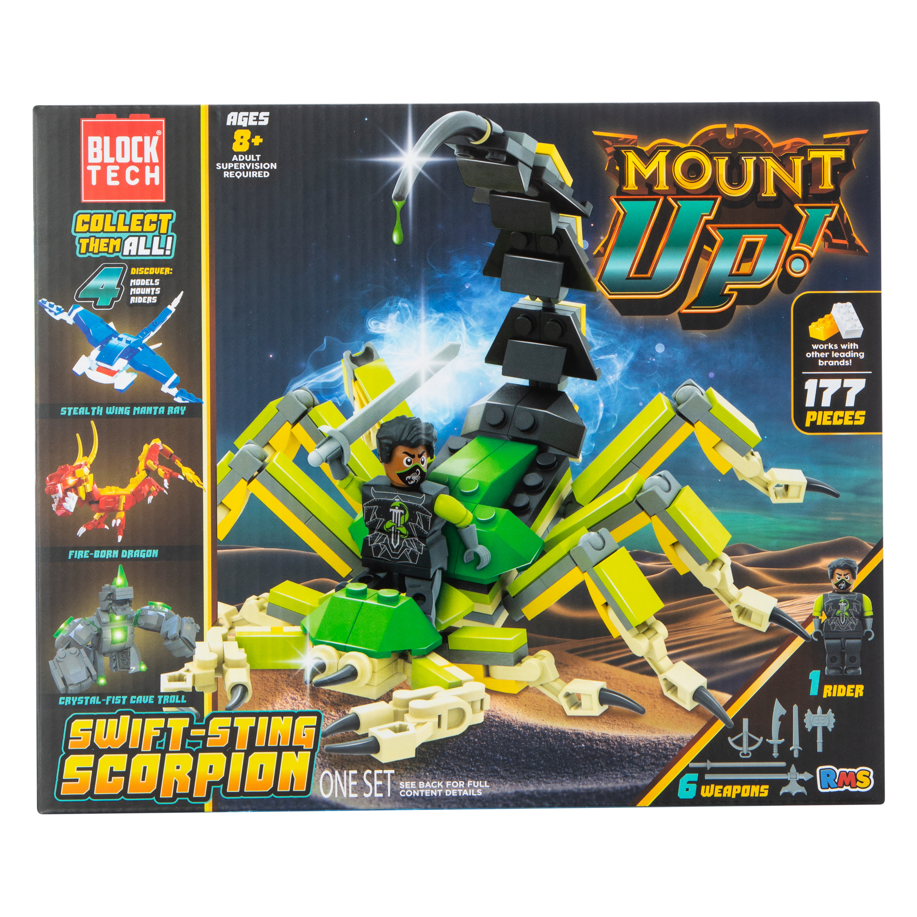 Block Tech Mount Up Build Kit With Minifigure Five Below