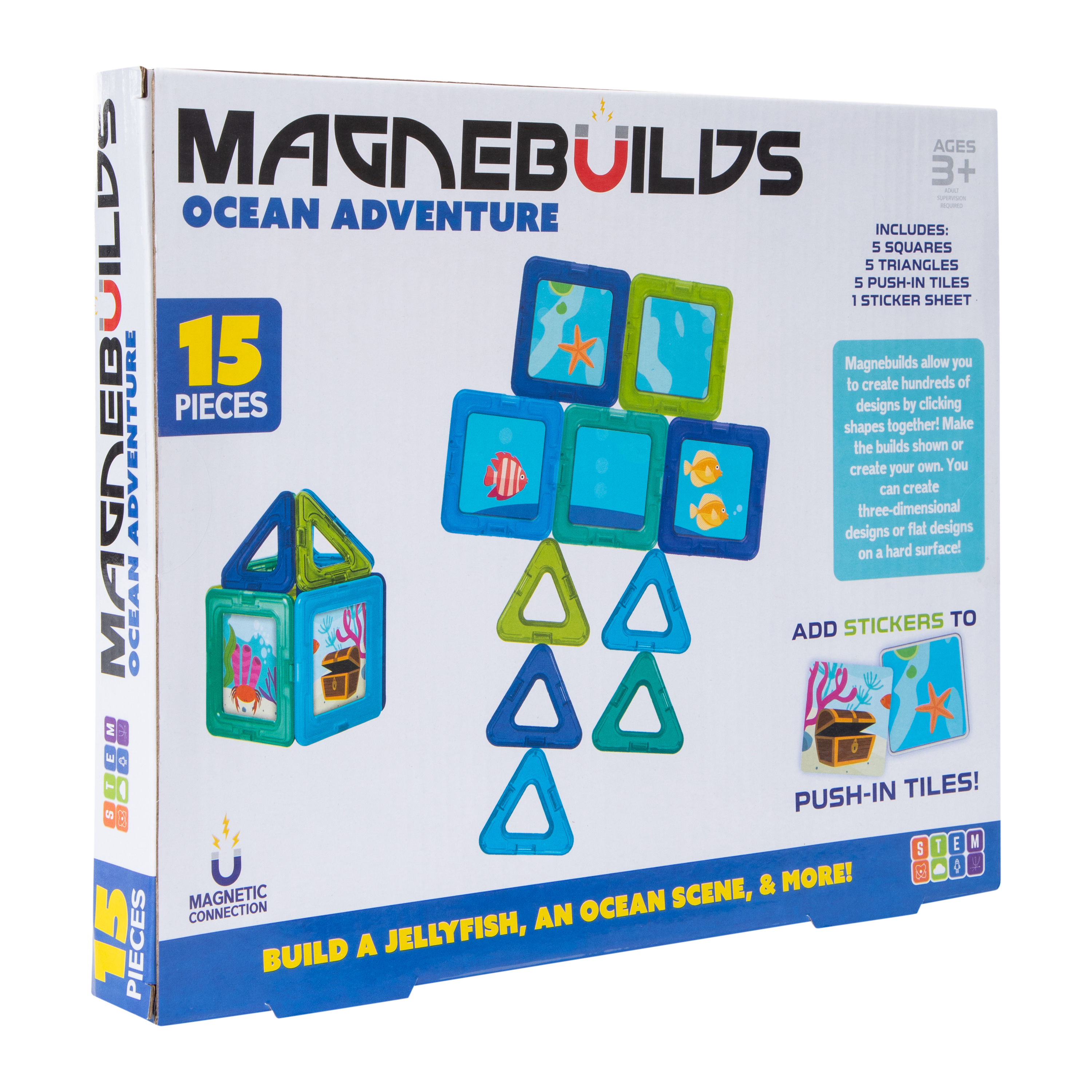 Grafix® Magnebuilds Magnetic Building Blocks 15-Piece Set