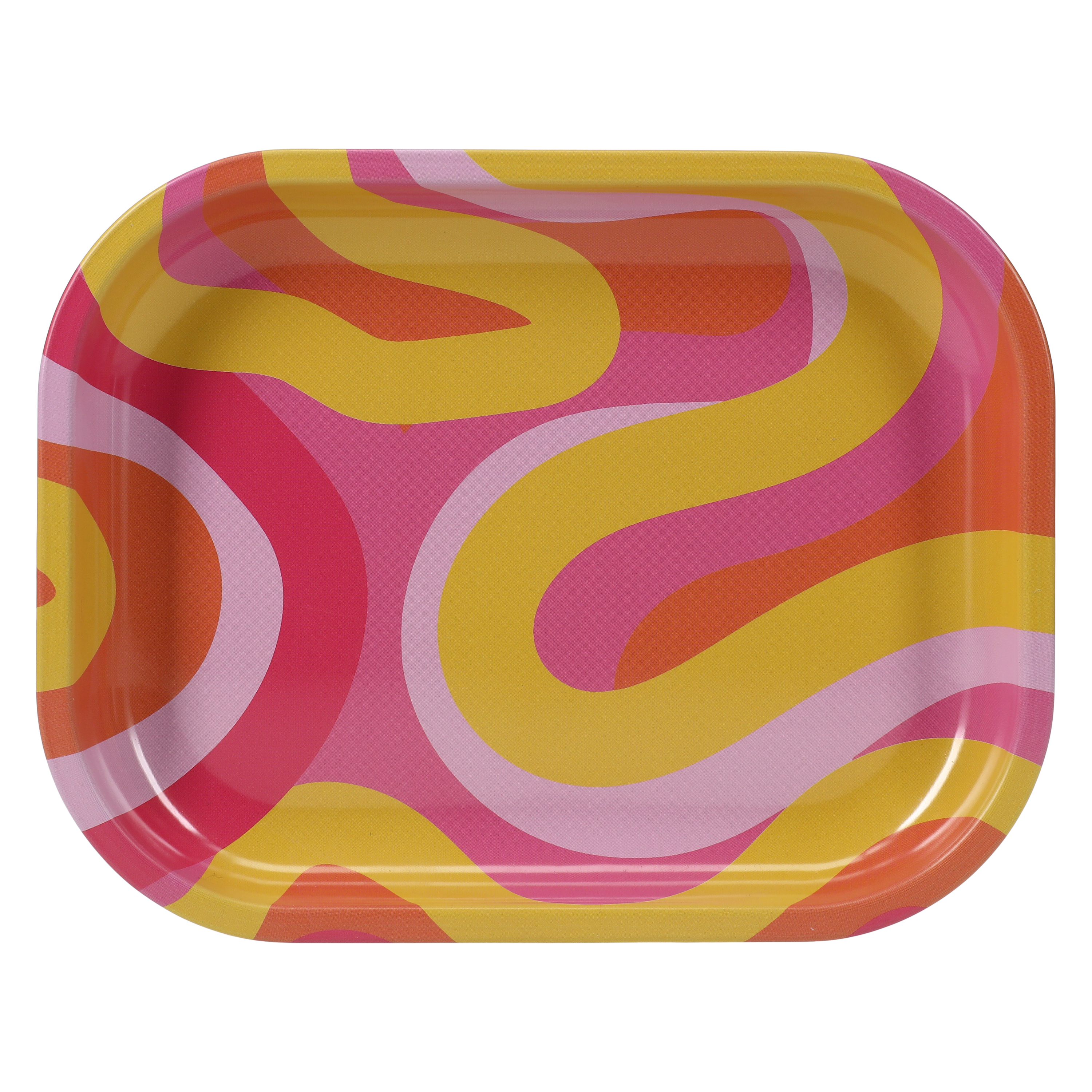 Orange & Pink Swirl Food Tray
