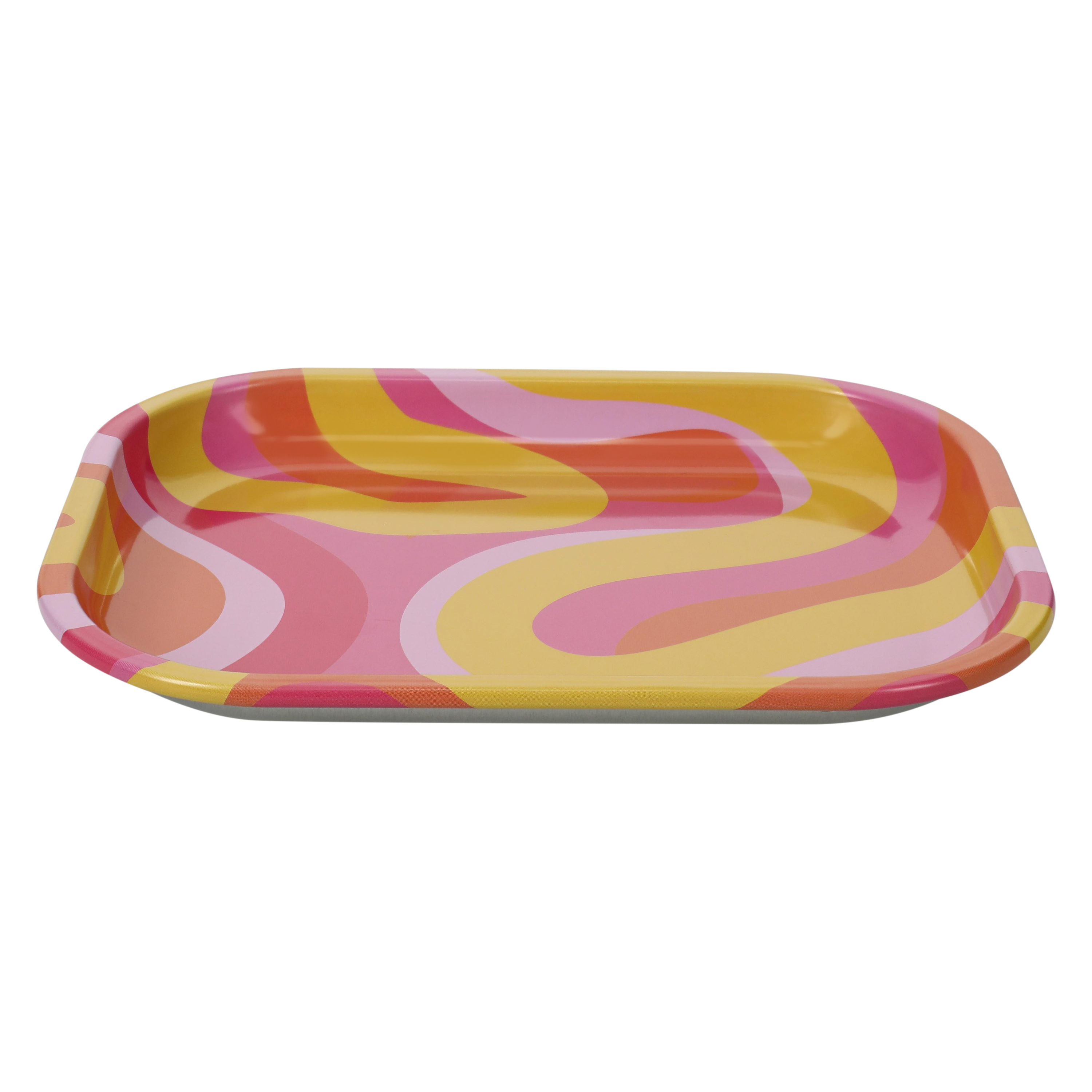 Orange & Pink Swirl Food Tray
