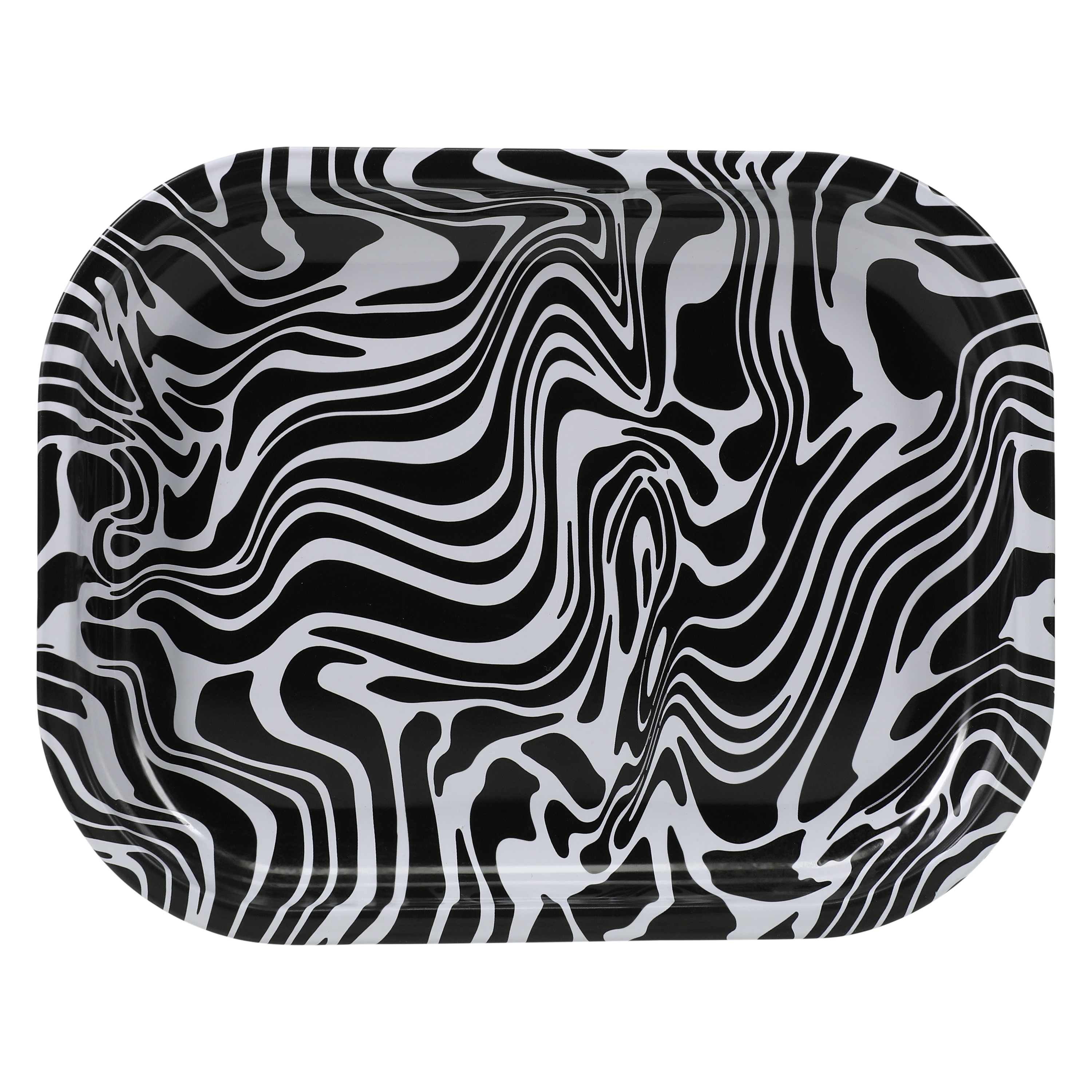 Black Swirl Food Tray 5.1in x 7.1in