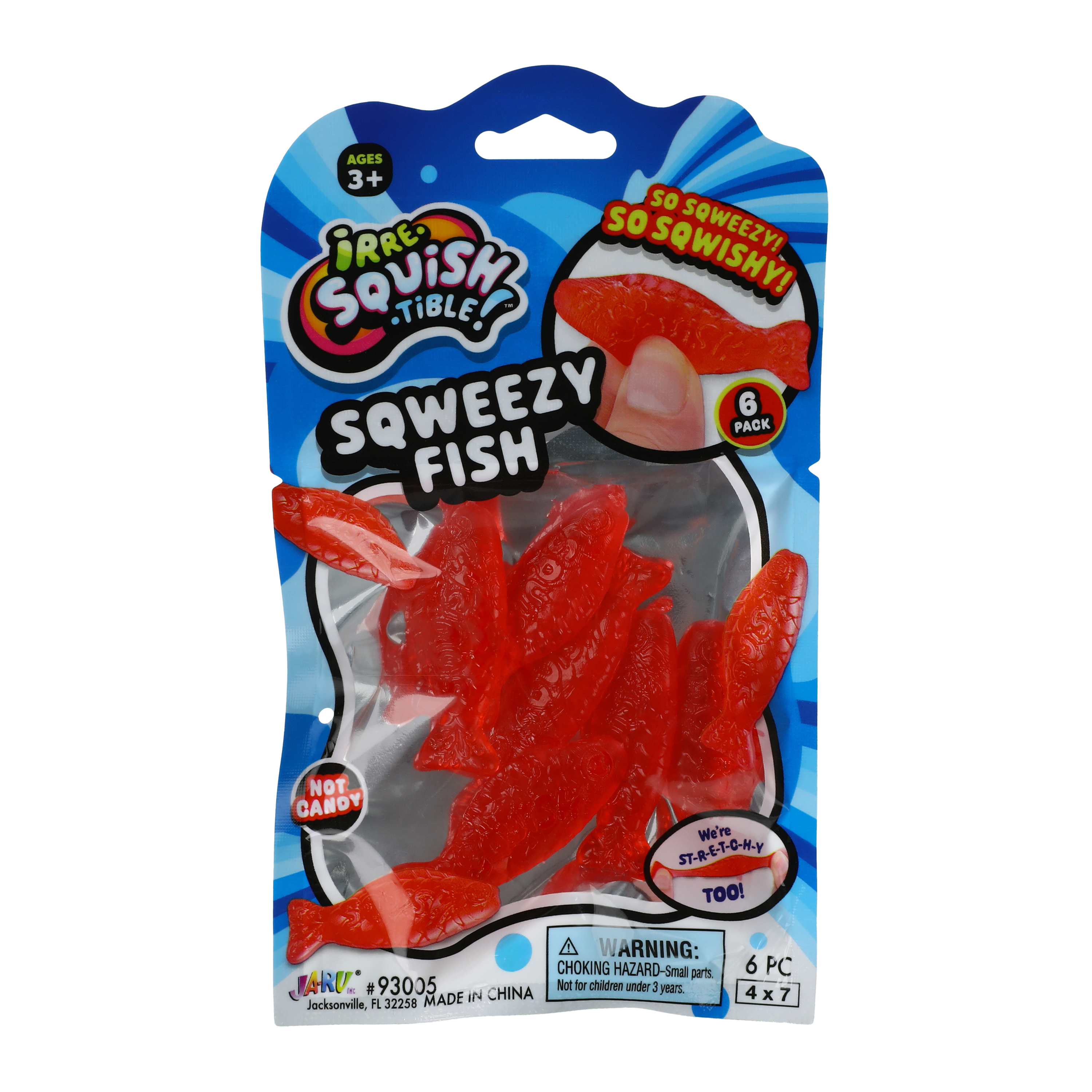 Irre-Squish-Tible Squeezy Fish Toys 6-Count