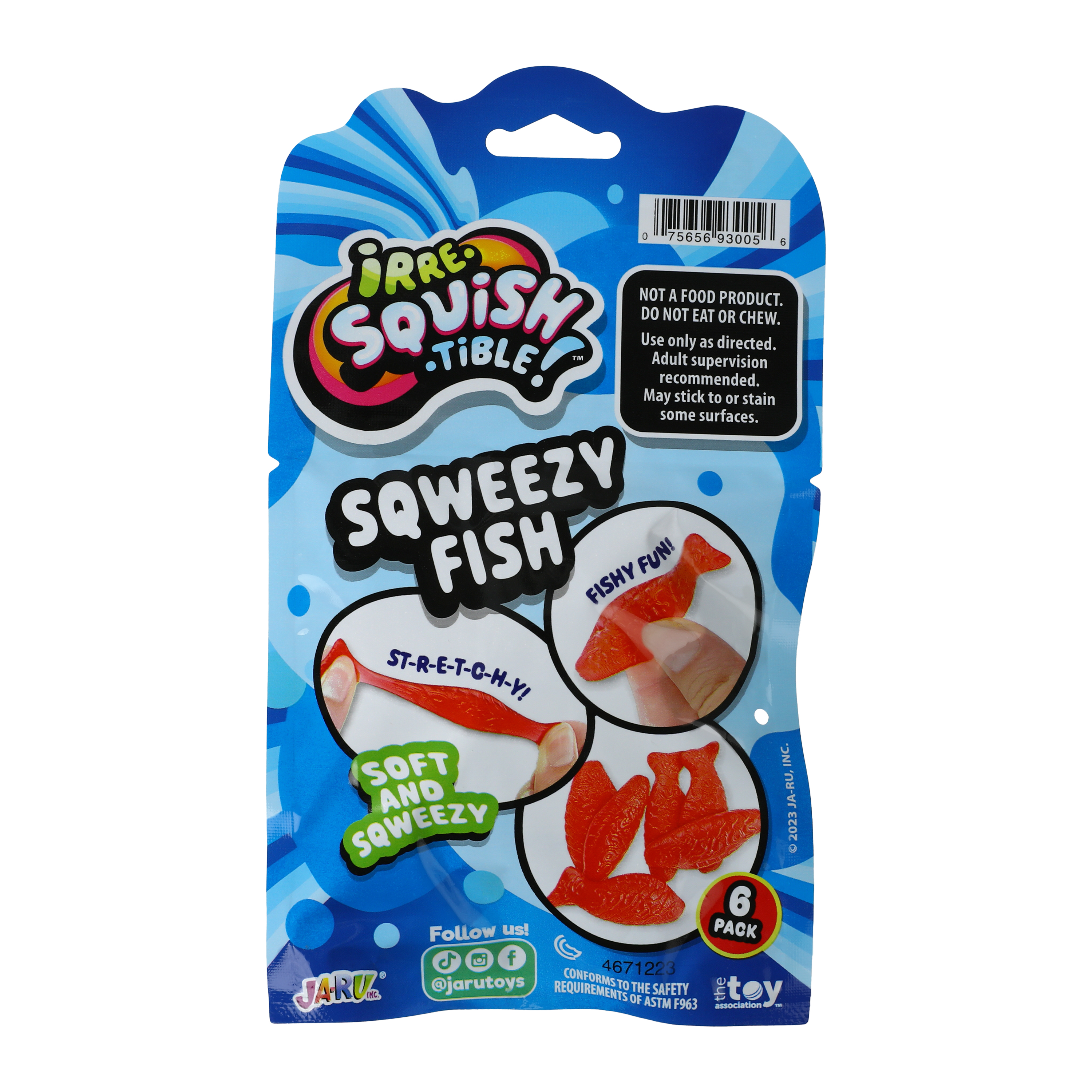 Irre-Squish-Tible Squeezy Fish Toys 6-Count