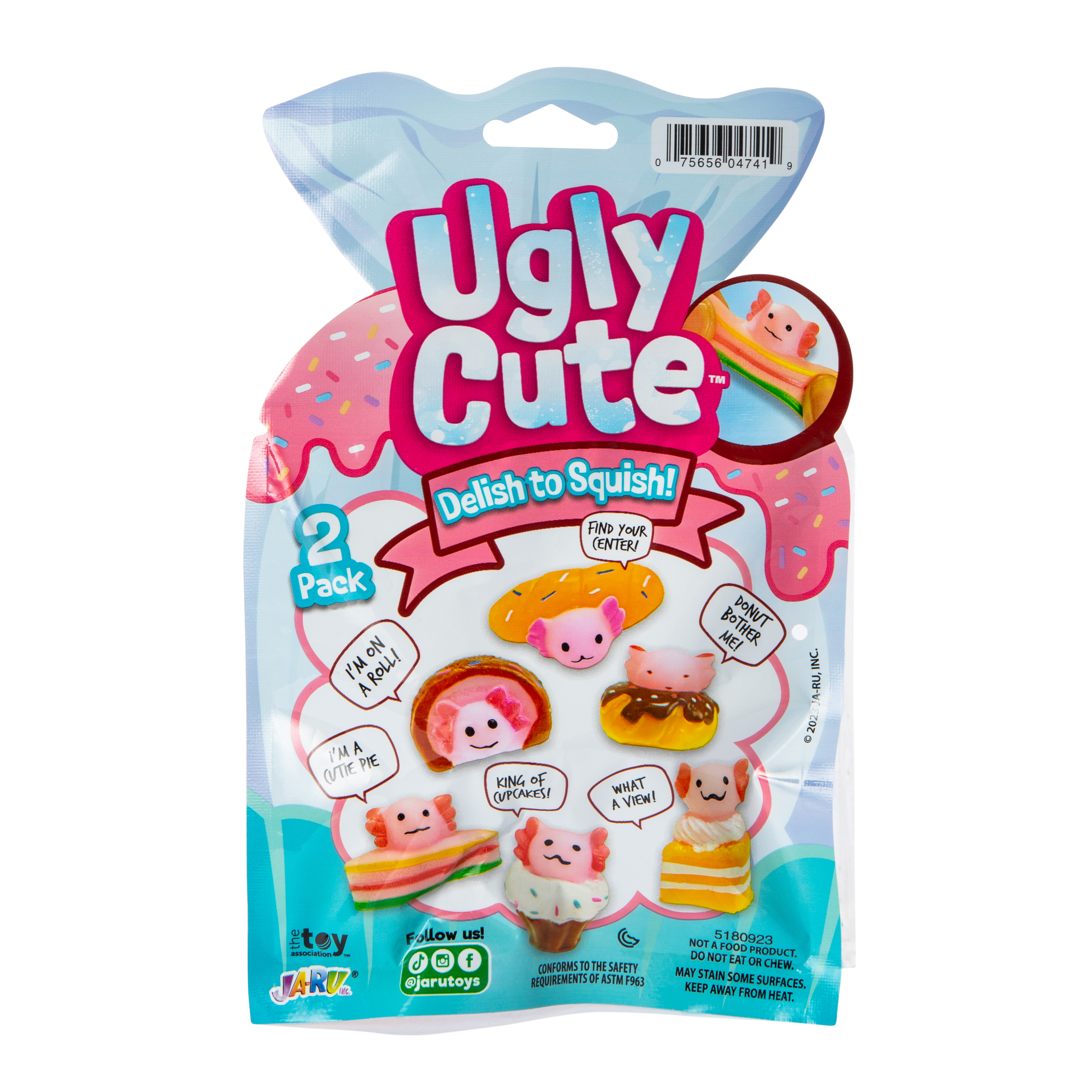 Ugly Cute™ Axolotl Squish Toy 2-Count (Styles May Vary)