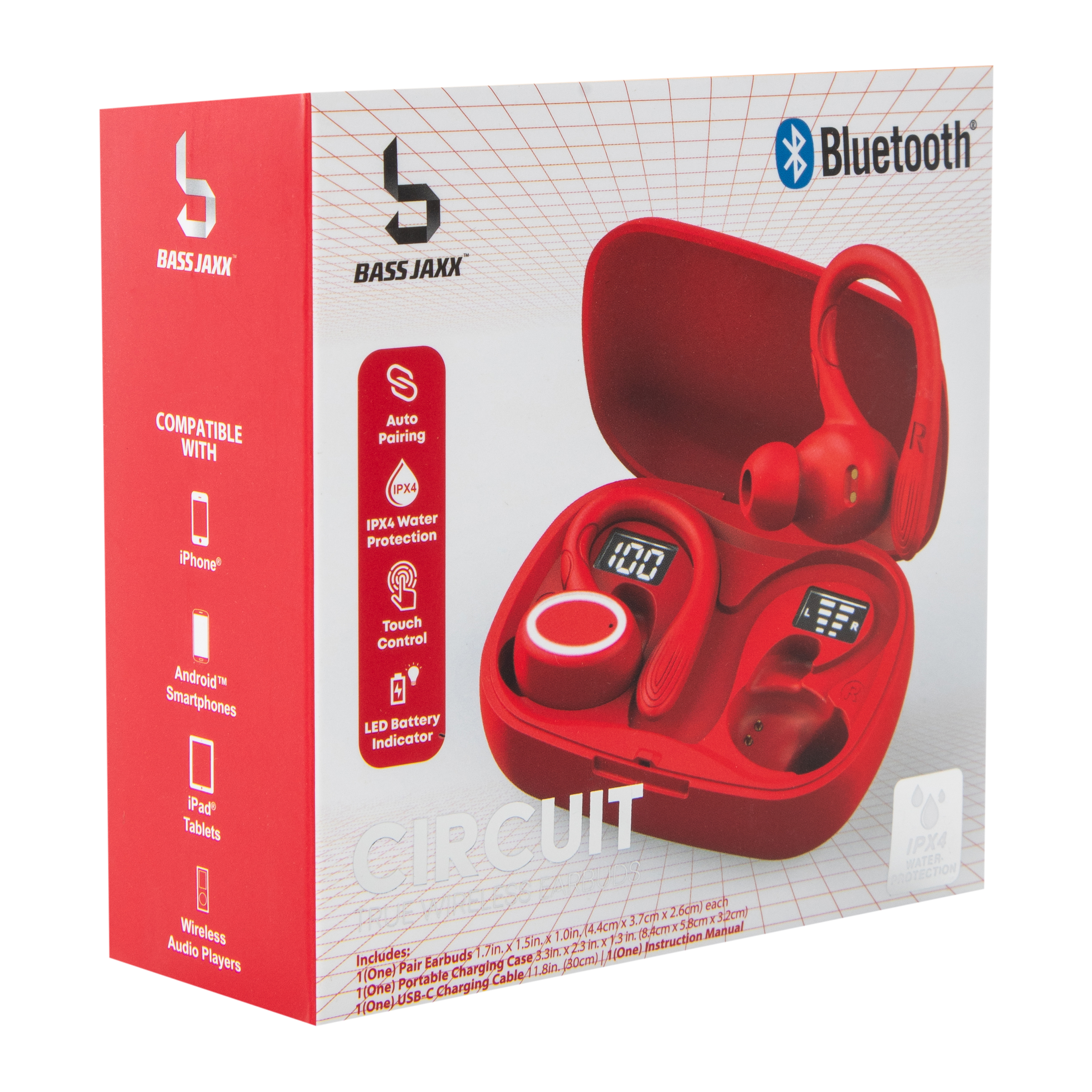 Water-Resistant Bluetooth® LED Earbuds With Microphone & Sport