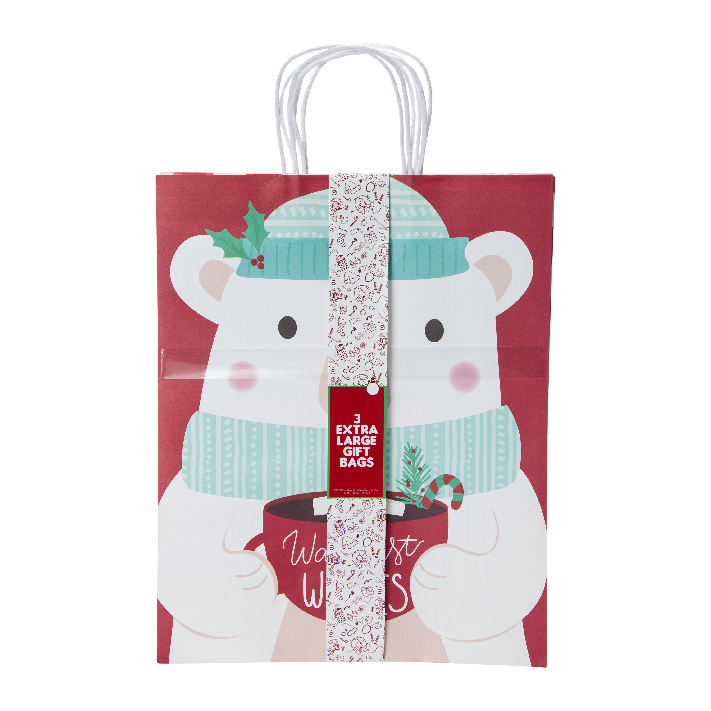 3-Count Extra Large Holiday Gift Bags 15in x 12in