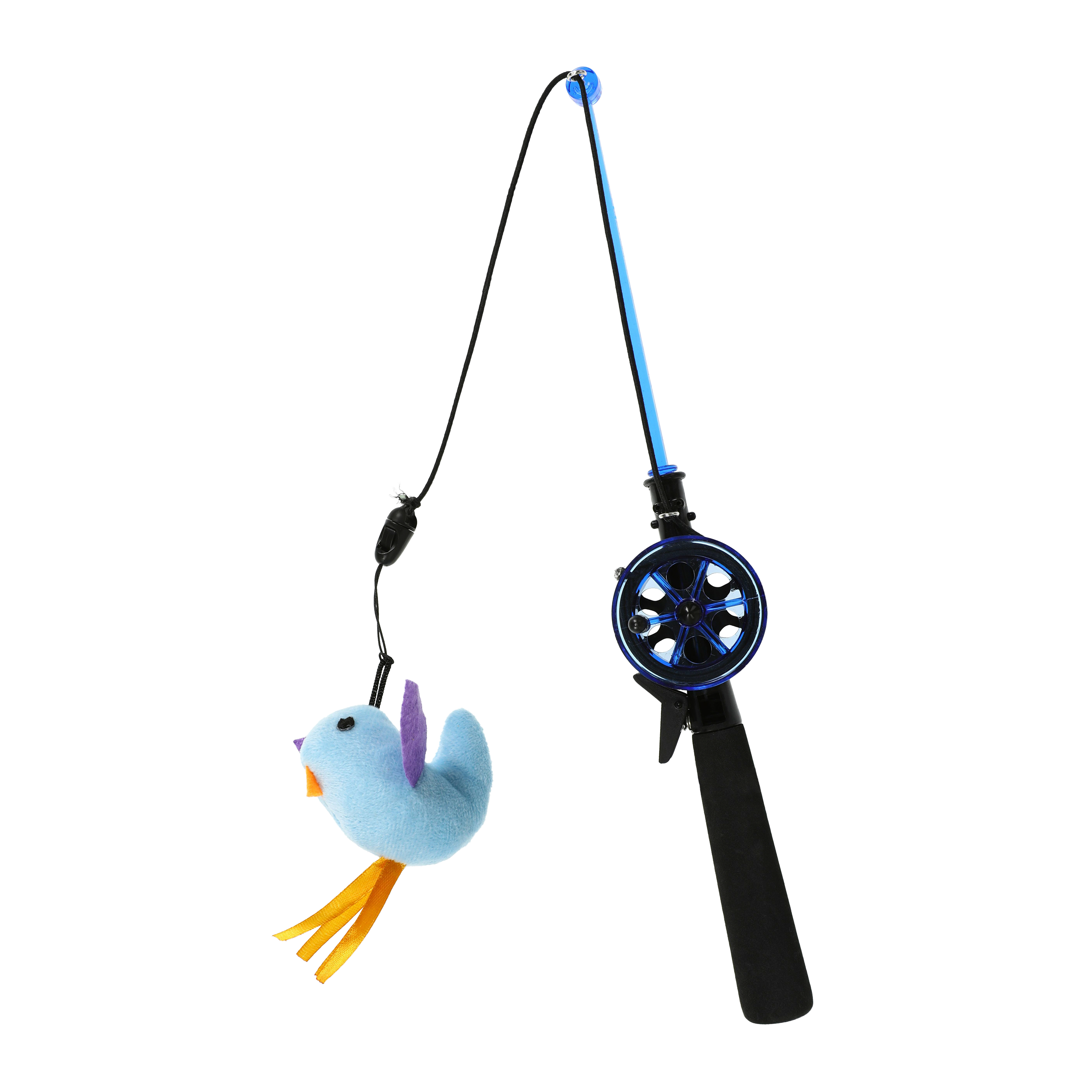 Fishing Rod Cat Toy With Plush Crinkle Teaser