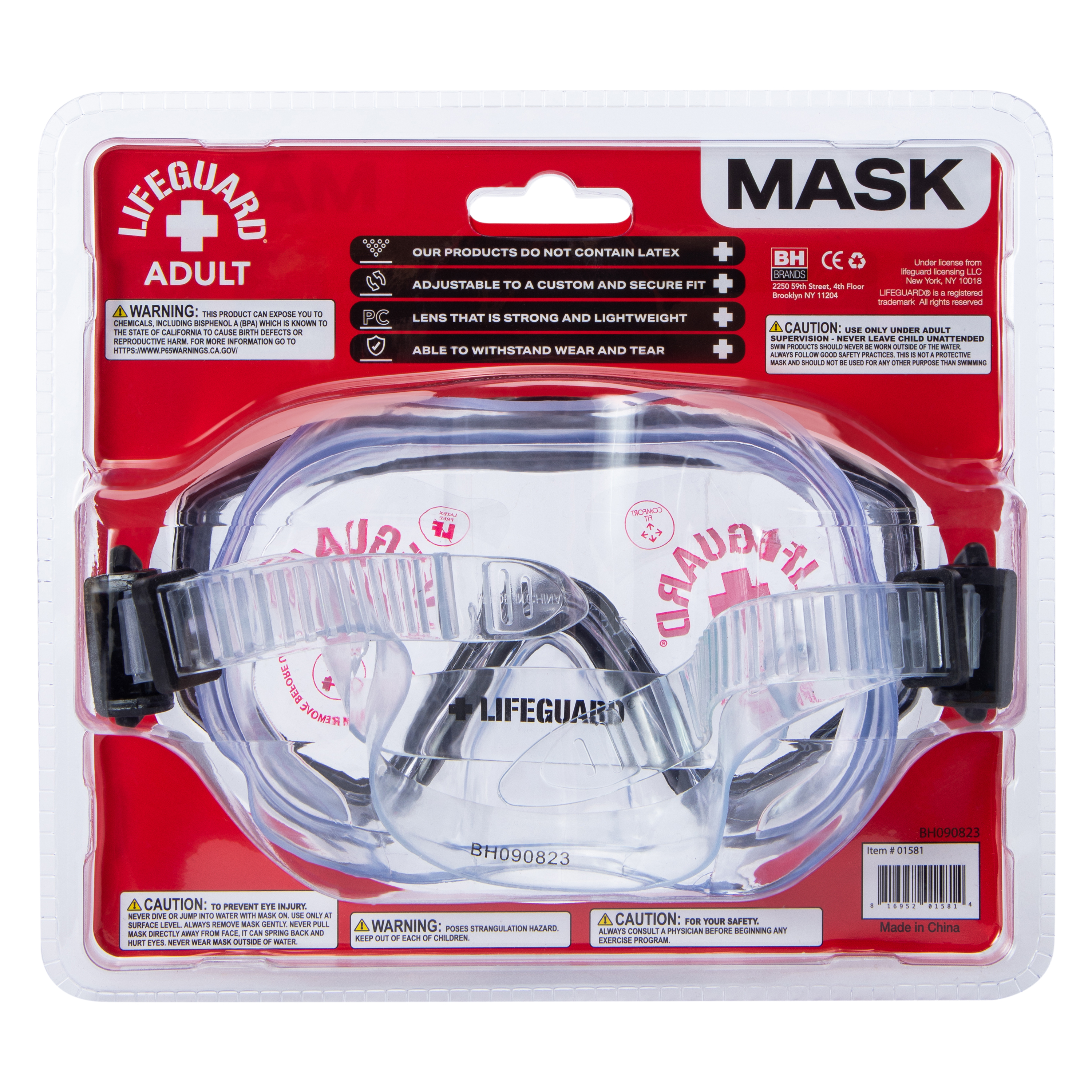 Lifeguard® Adult Mask Swim Goggles