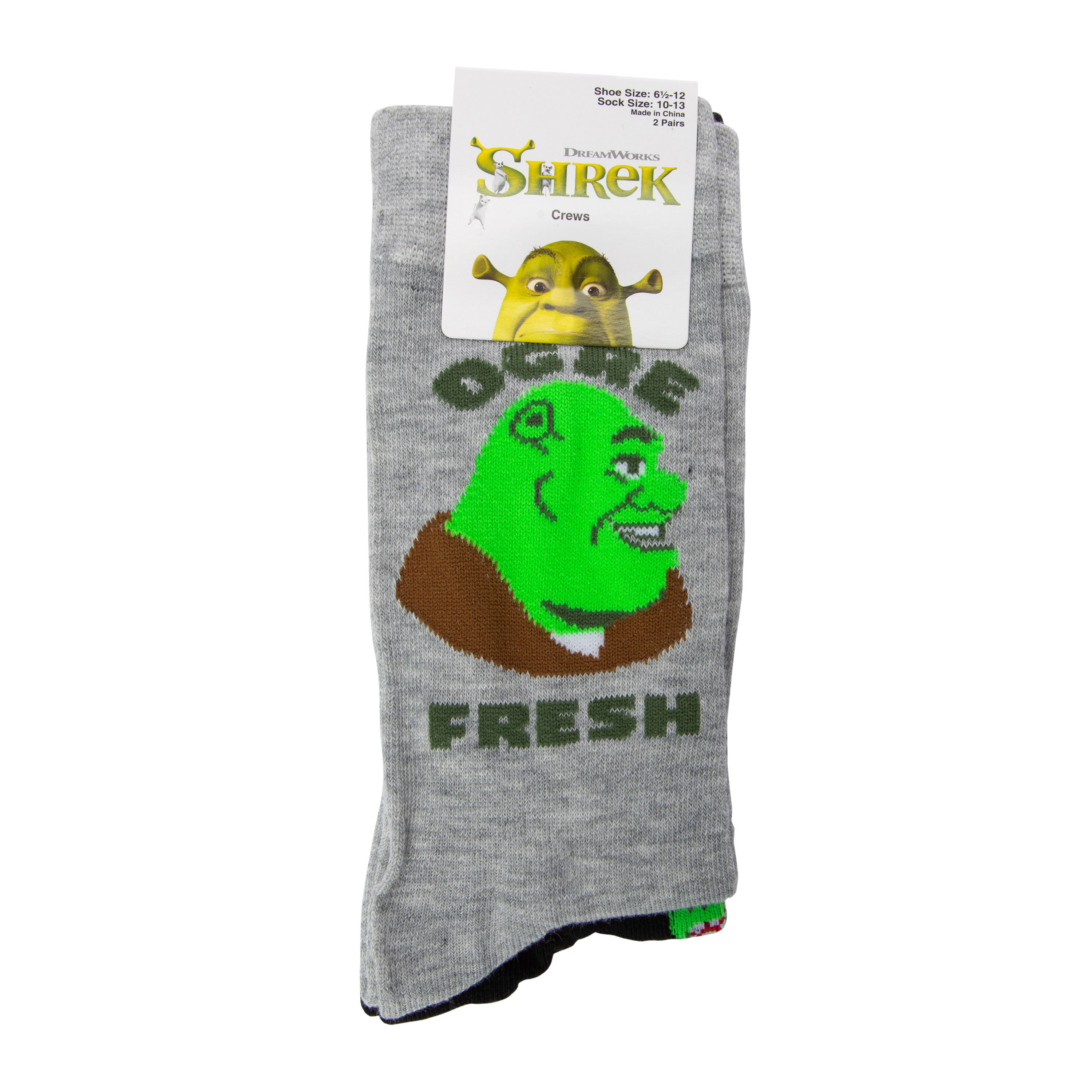 Mens DreamWorks Shrek Crew Socks 2-Pack