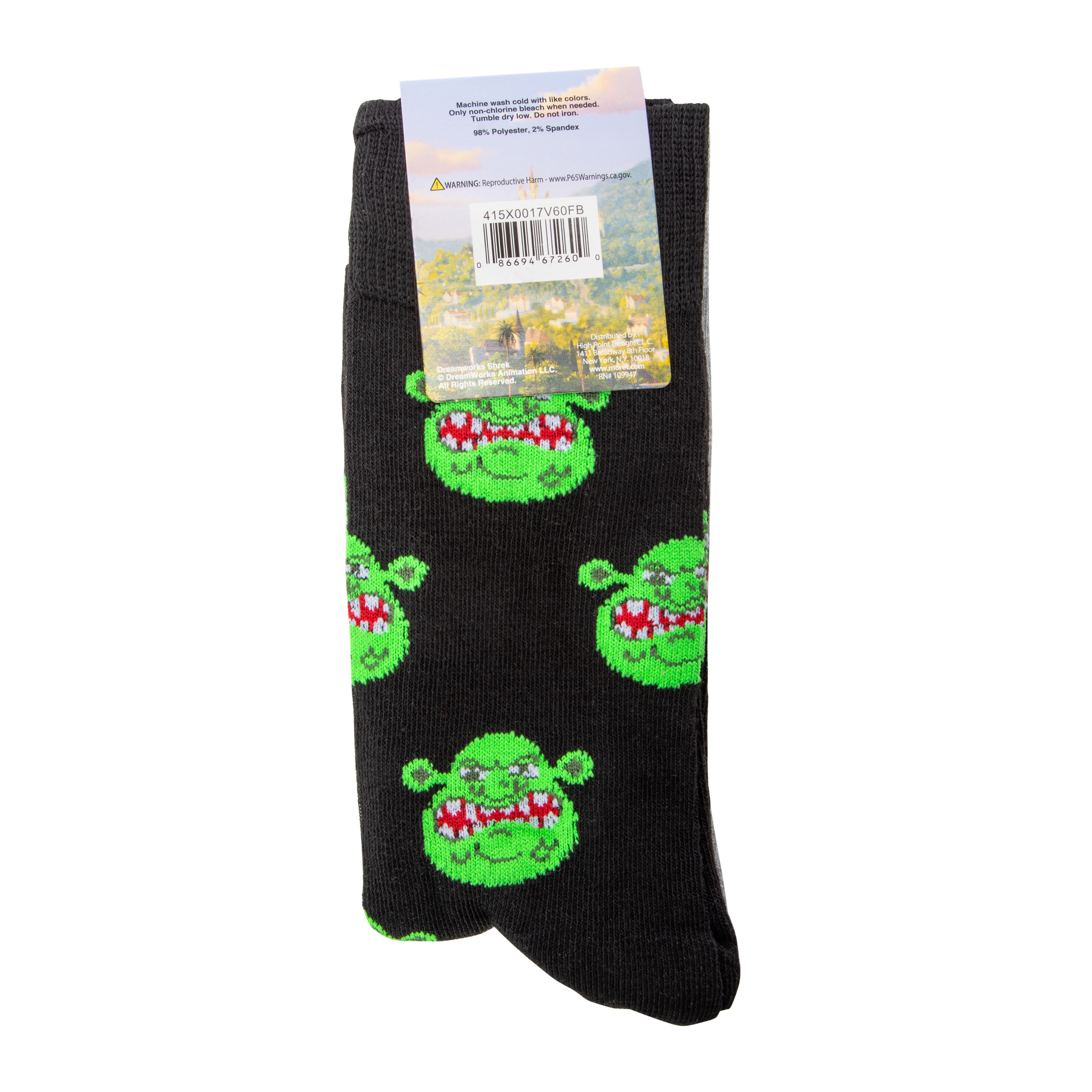 Mens DreamWorks Shrek Crew Socks 2-Pack