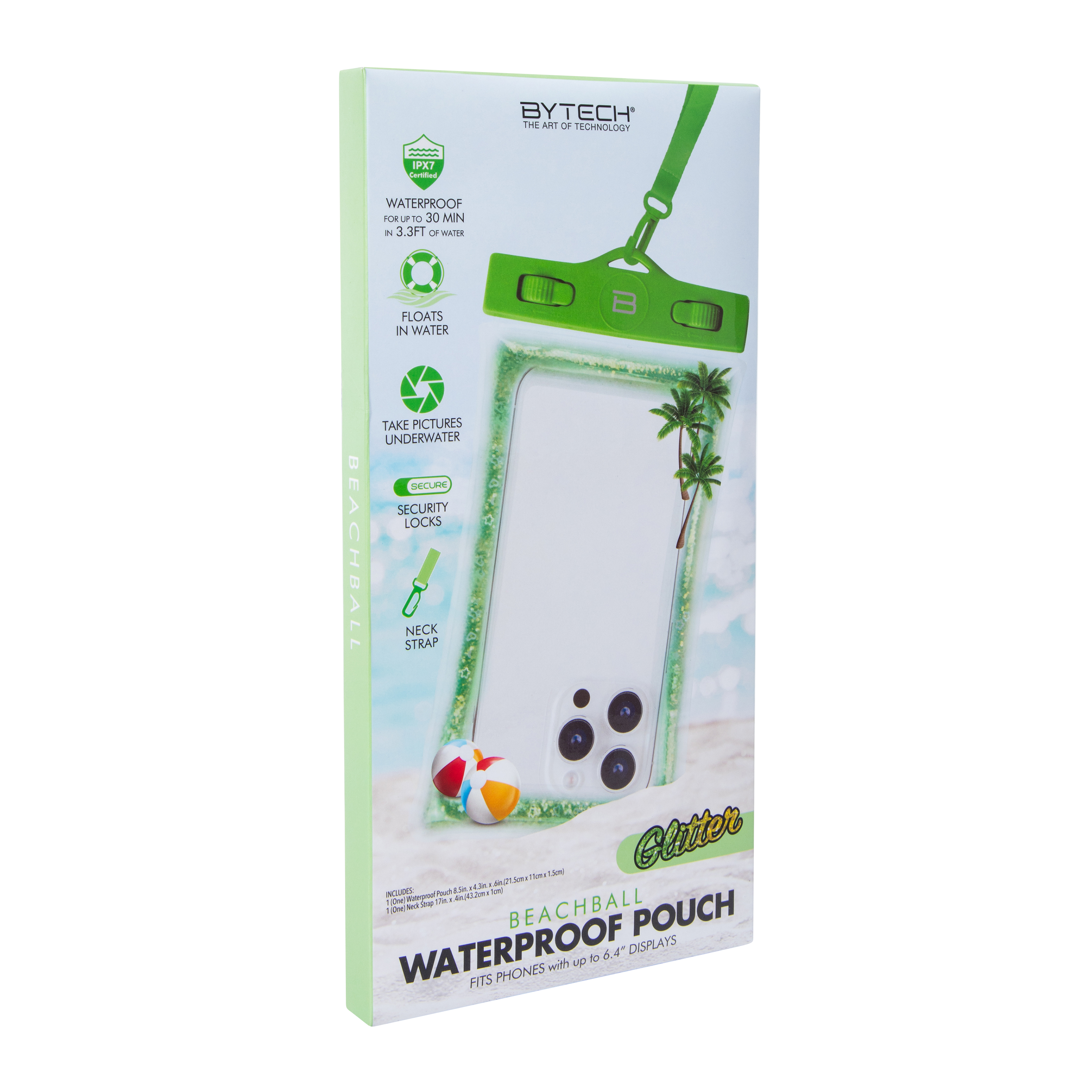 Glitter Waterproof Phone Pouch With Neck Strap