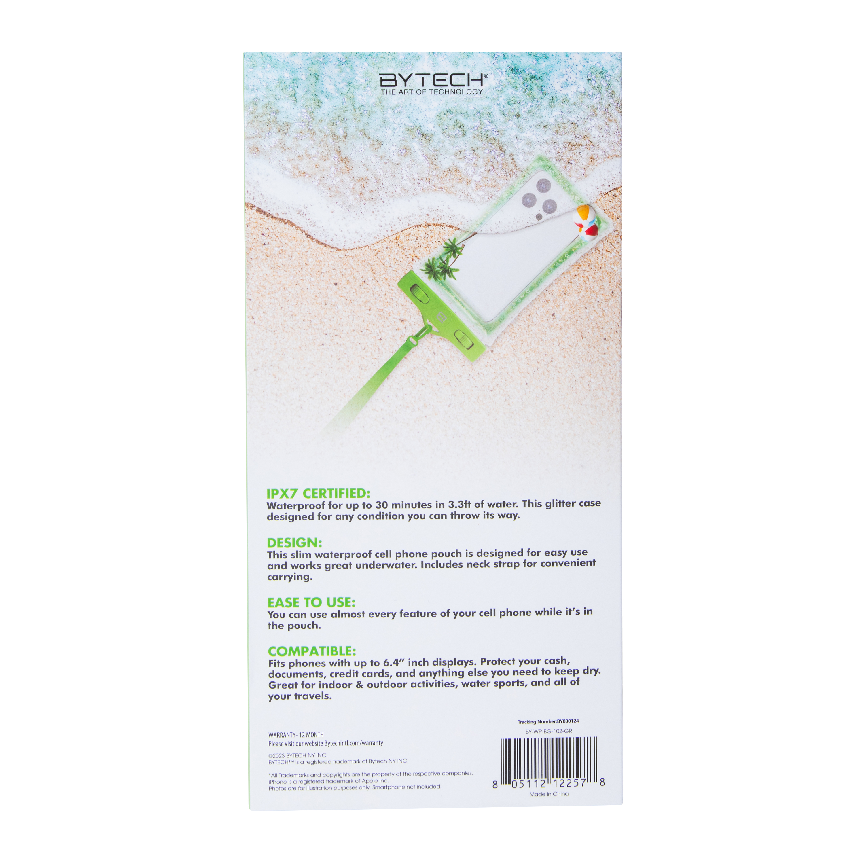 Glitter Waterproof Phone Pouch With Neck Strap