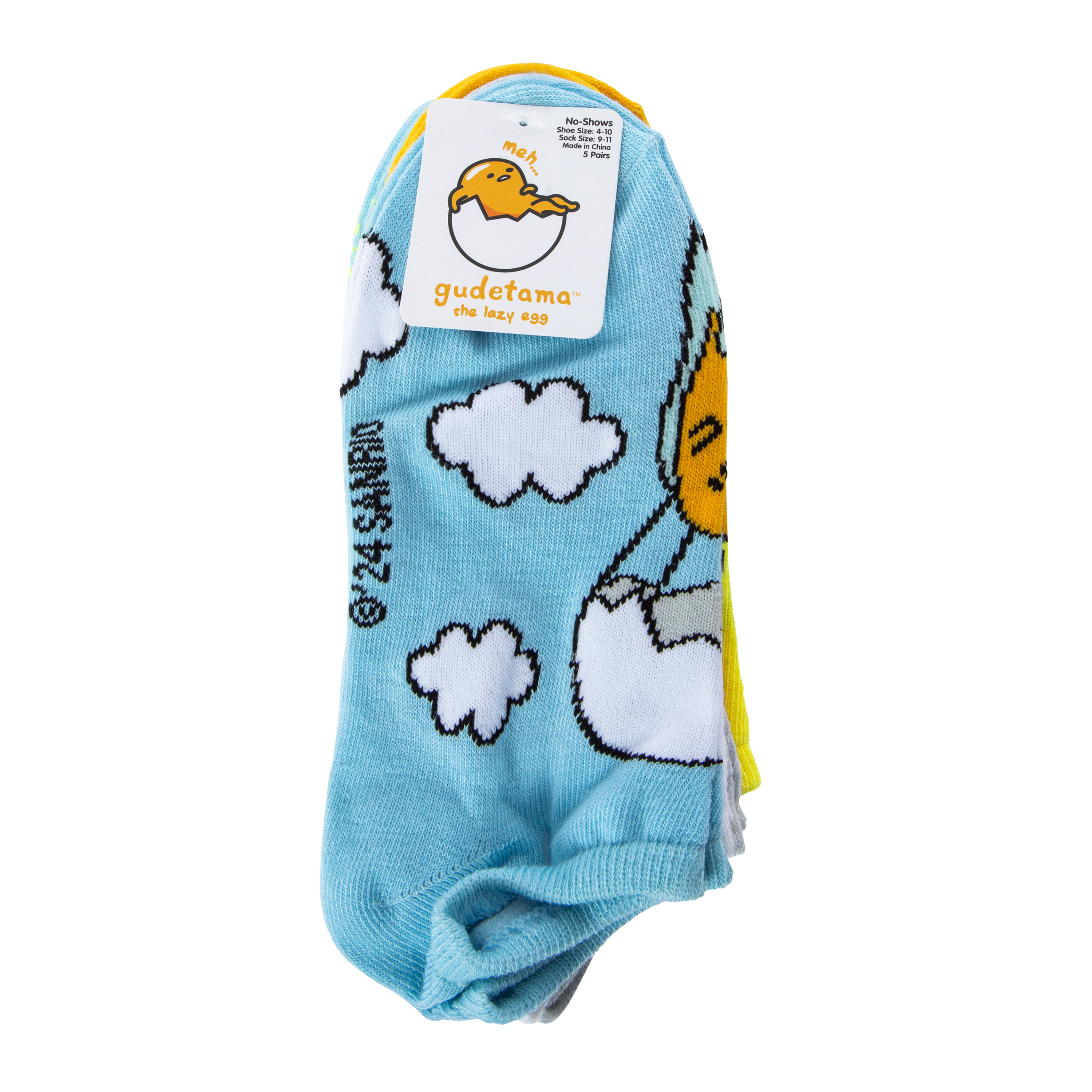 Gudetama Women's 5 Pack No Show Socks, yellow dark accents, Sock Size 9-11;  Fits Shoe Size 4-10.5 : : Clothing, Shoes & Accessories