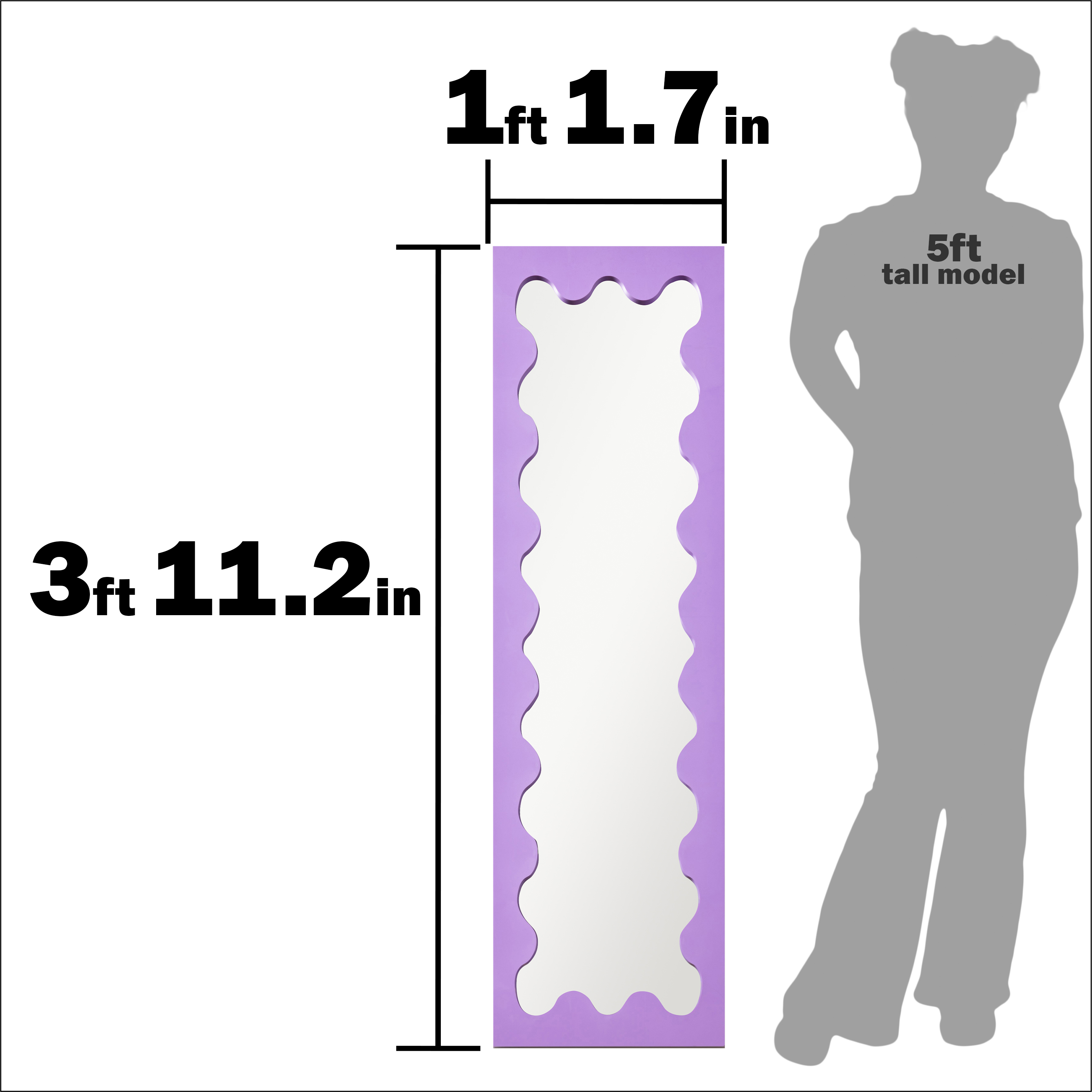 Wavy Floor Mirror 13.77in x 47.24in