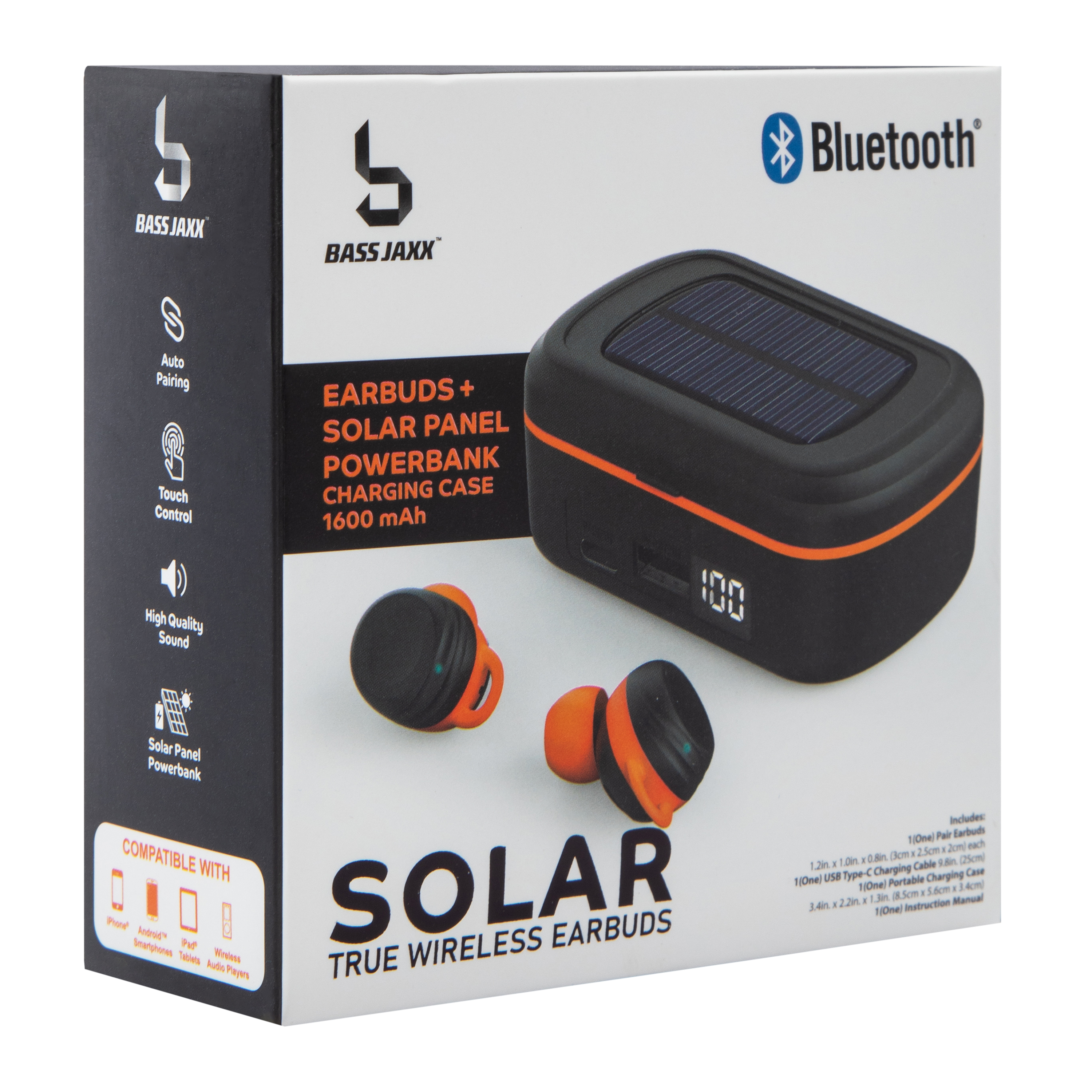 Solar True Wireless Earbuds With Mic