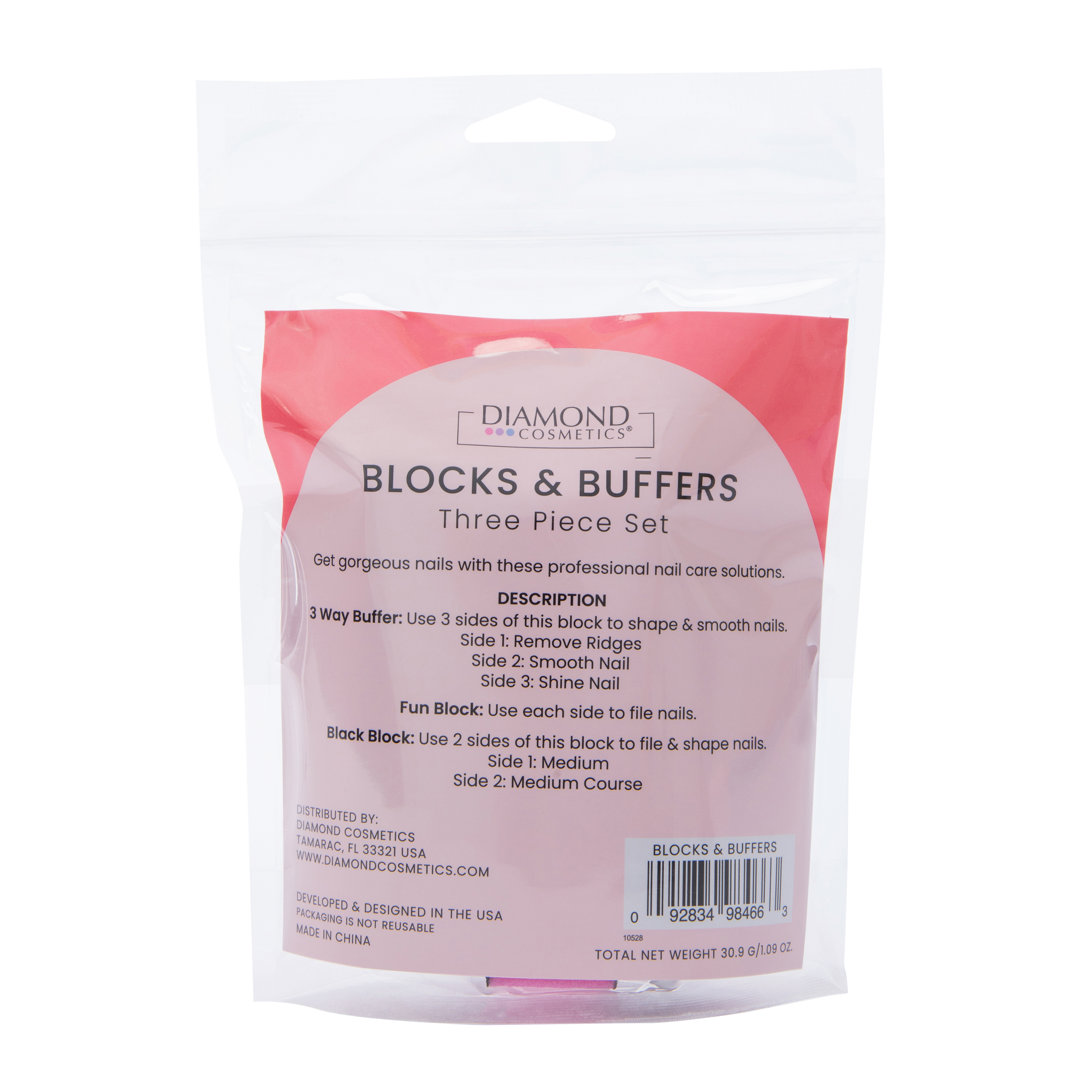 Diamond Cosmetics® Checkered Blocks & Buffers Set 3-Piece