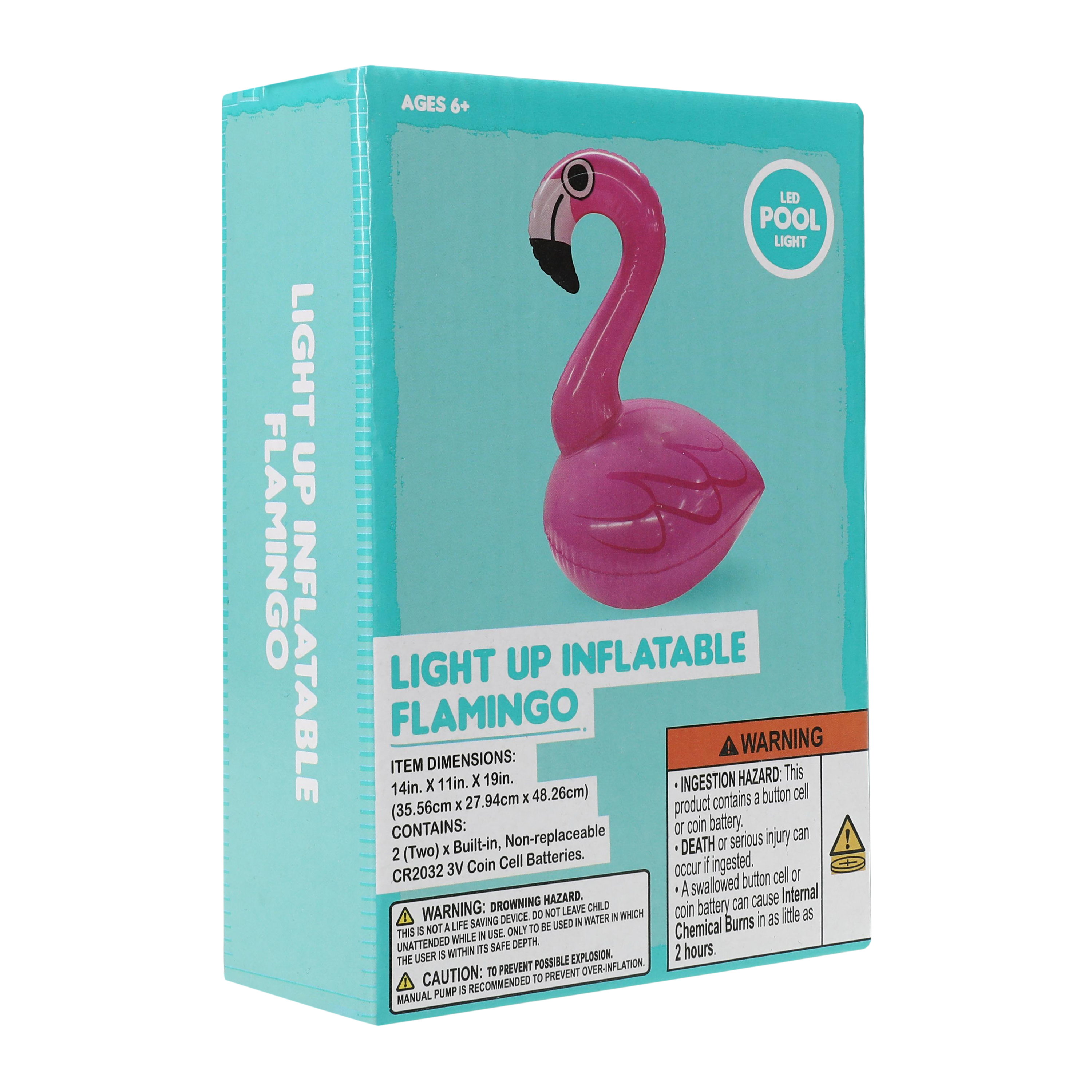 Inflatable LED Flamingo Pool Light 14in x 19in