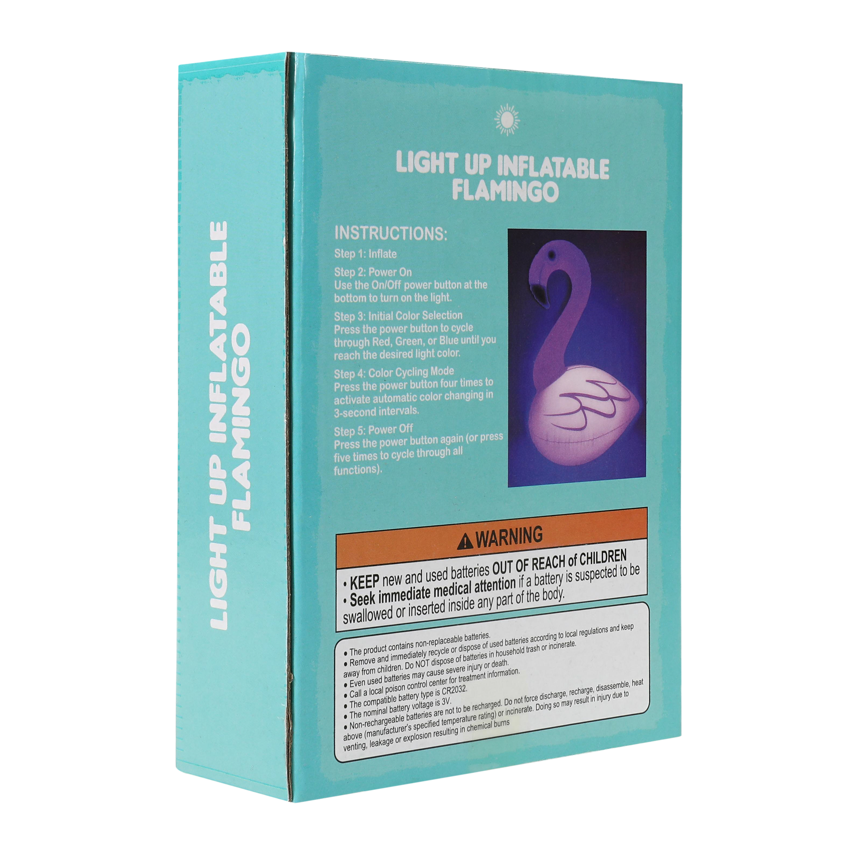 Inflatable LED Flamingo Pool Light 14in x 19in