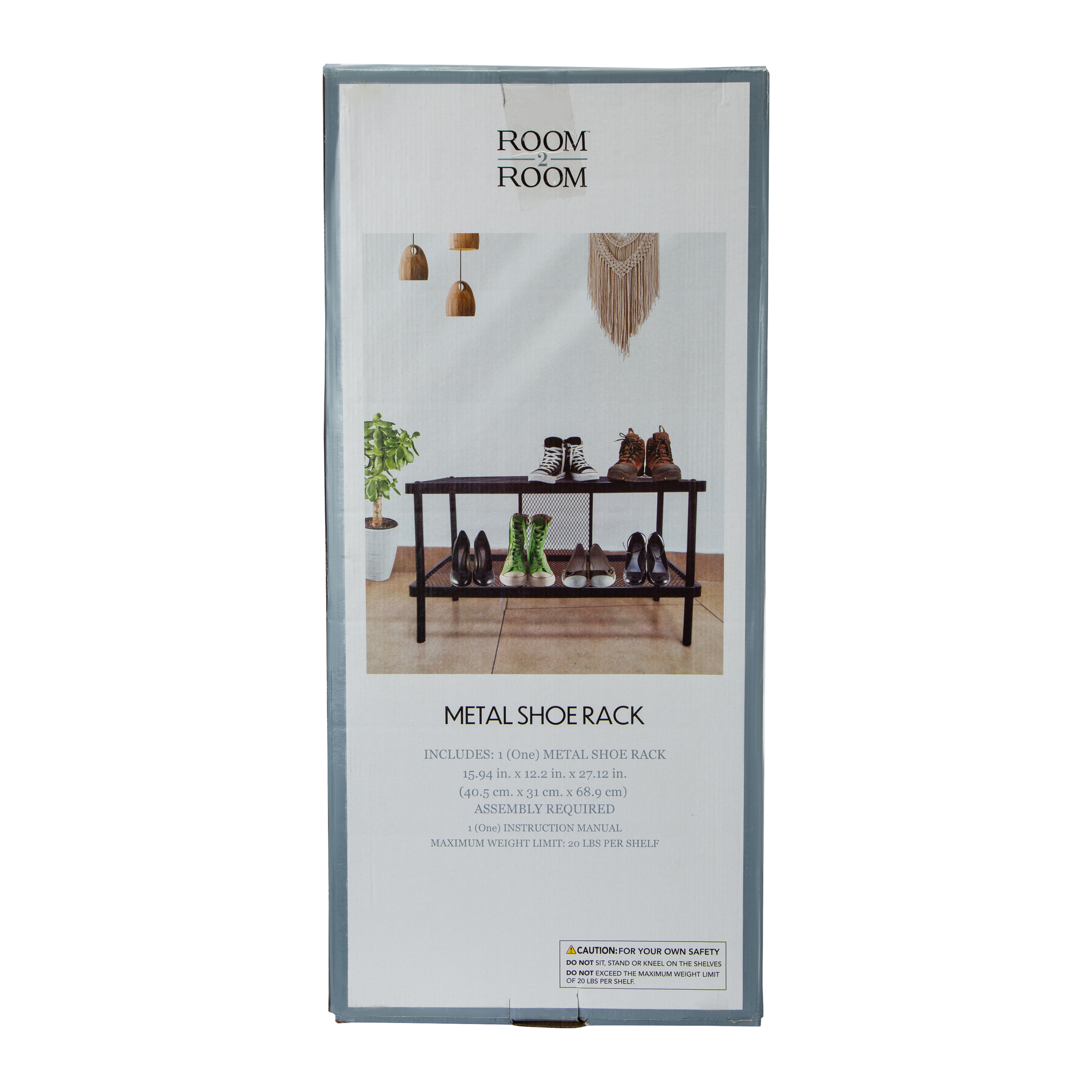 2-Tier Metal Shoe Rack 27in x 15.9in