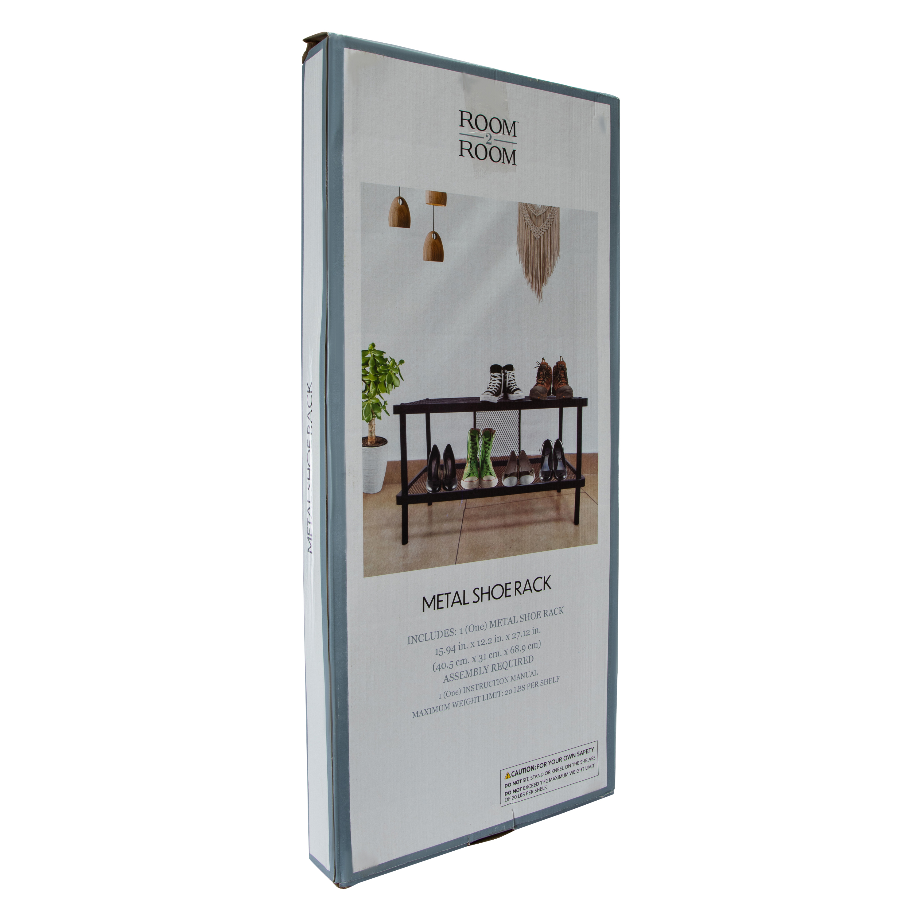 2-Tier Metal Shoe Rack 27in x 15.9in